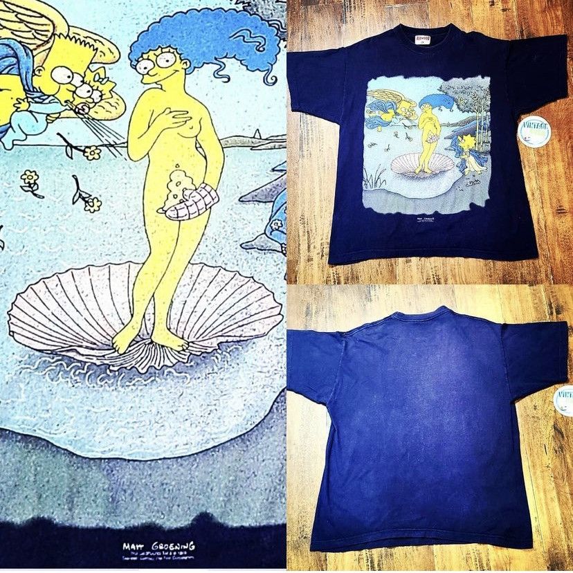 Fruit Of The Loom Vintage 90’s simpson shirt marge nude bart 1999