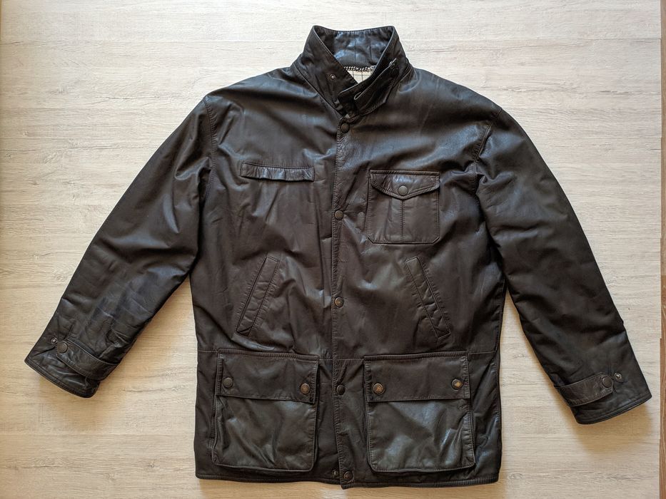 Barbour Vintage Sz M RARE BARBOUR Bushman Leather Jacket Coat | Grailed