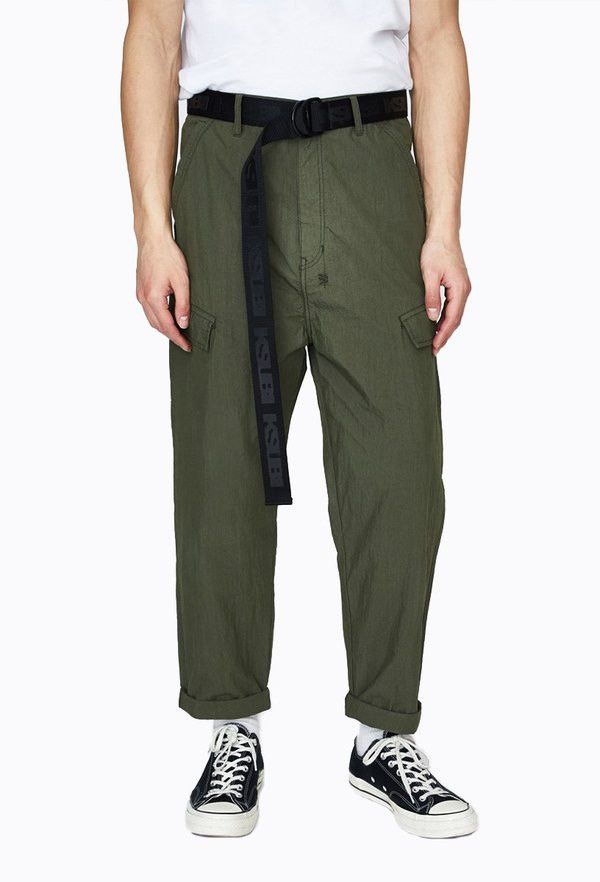 Ksubi Ksubi Downtown Cargo Pant Green Nylon Cotton Blend Tech Pant Size US 33 - 1 Thumbnail