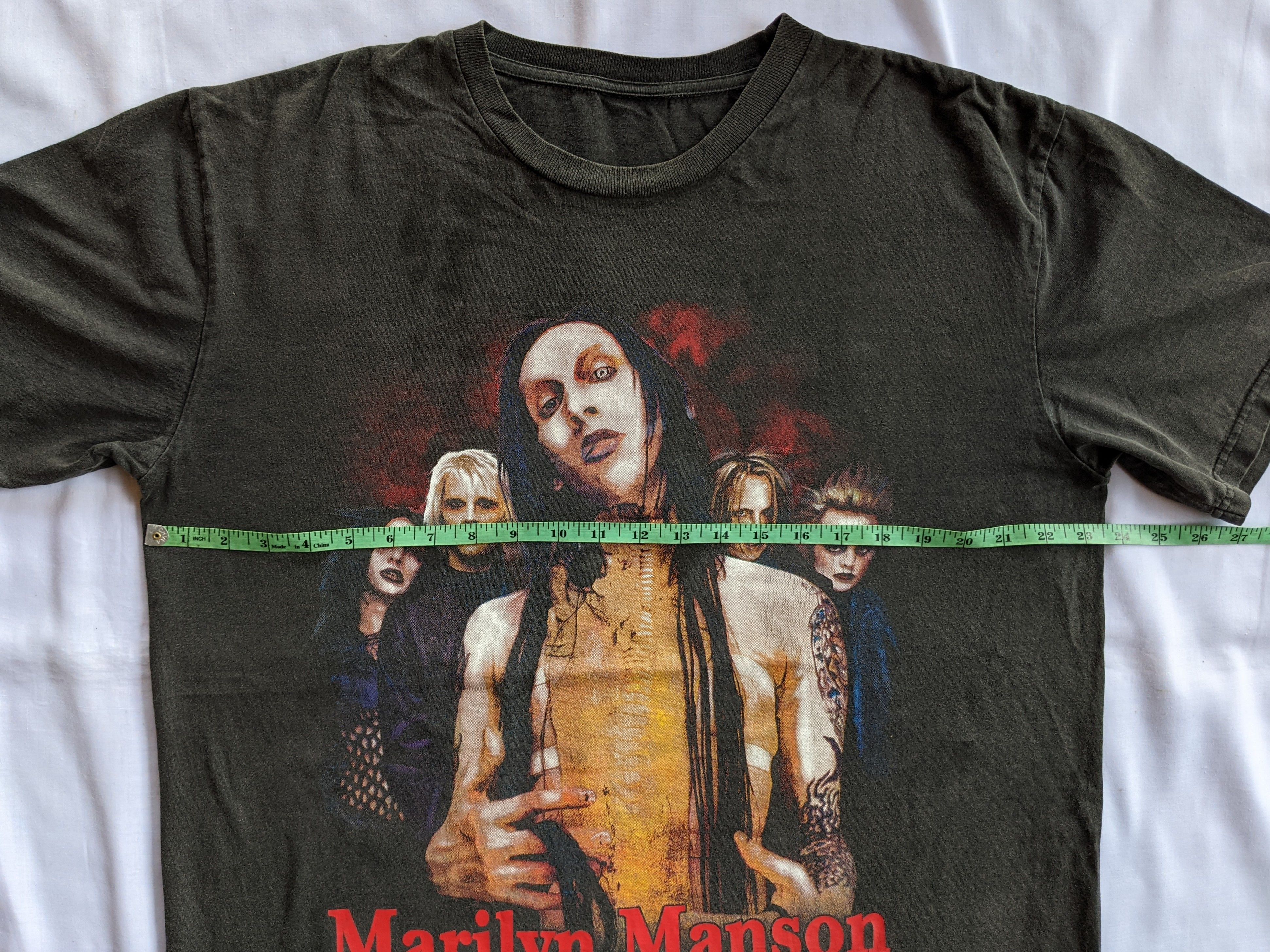 Marilyn Manson × Vintage Vintage 90s Marilyn Manson lineup big print Size US L / EU 52-54 / 3 - 4 Thumbnail