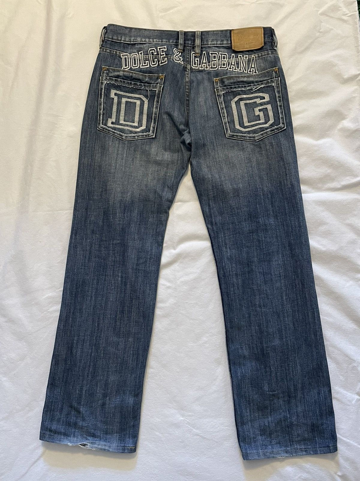Dolce & Gabbana Big Logo Embroidery Denim