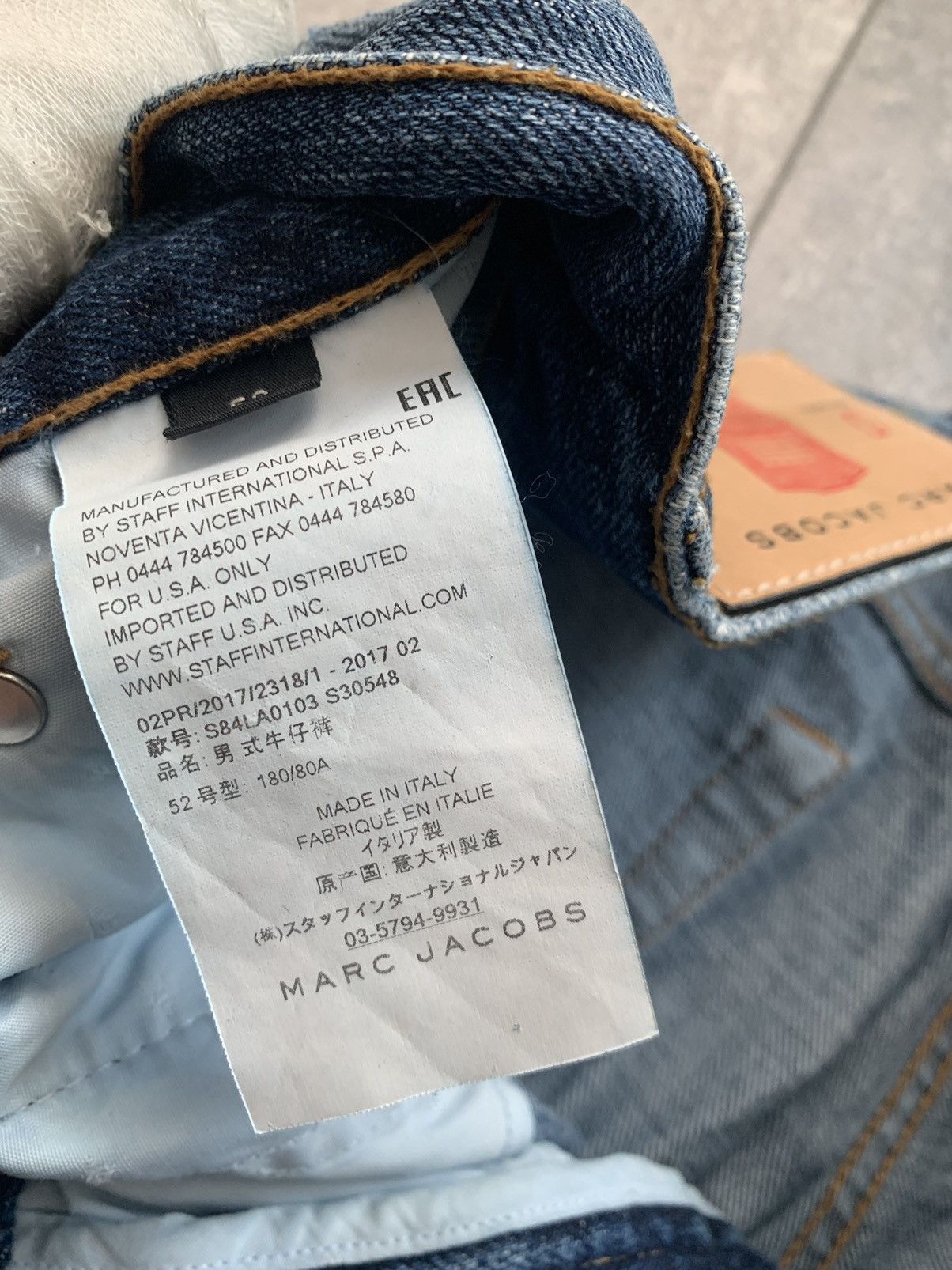 Designer Marc Jacobs slim denim luxury jeans Size US 34 / EU 50 - 7 Thumbnail