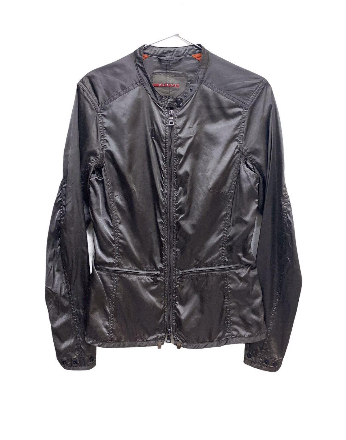 レザージャケットleather jacket archive prada Prada Archive Leather padded biker jacket | Grailed