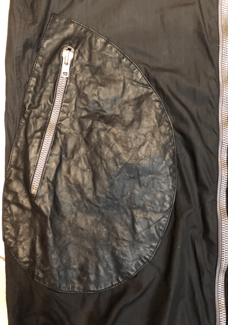 Designer zip leather rain parka jacket