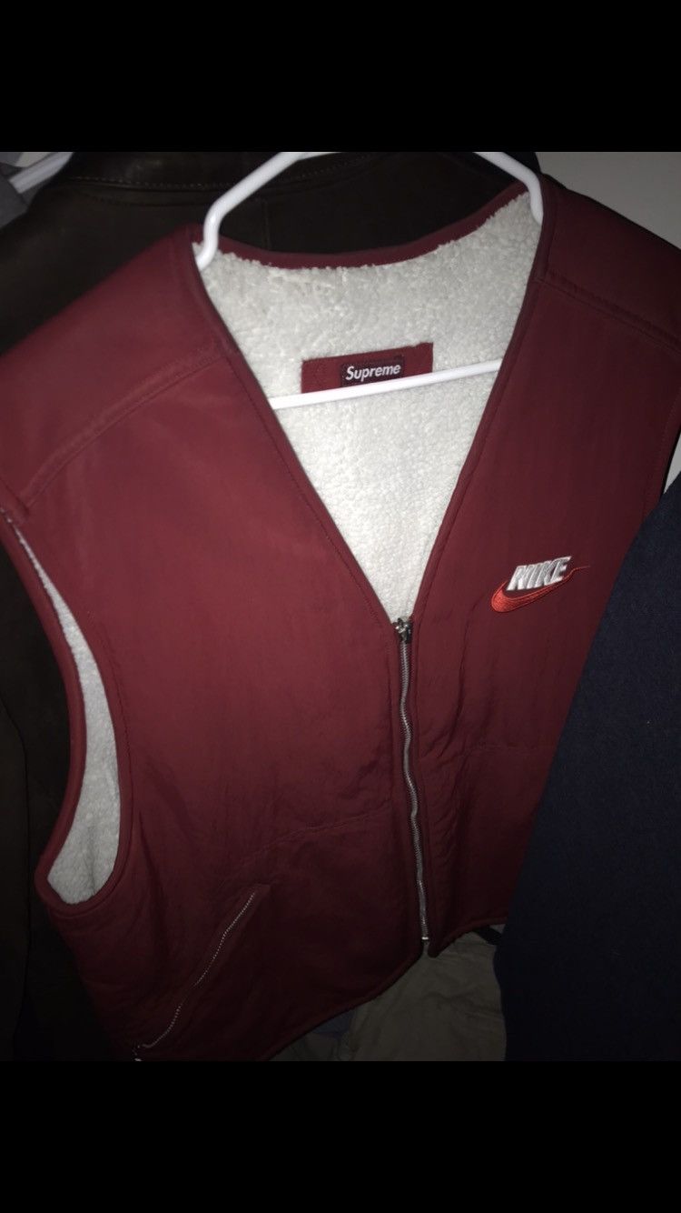 Supreme Supreme Nike Red Vest Reversible Sherpa Med. | Grailed