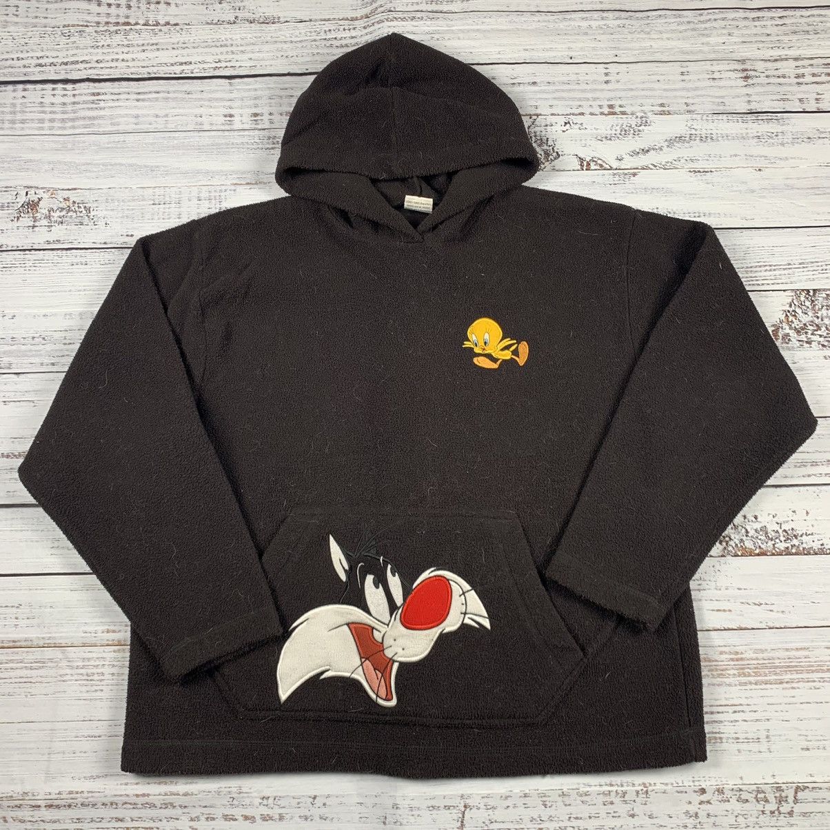 Disney × Vintage × Warner Bros Vintage looney tunes embroidered fleece hoodie sweatshirt Size US M / EU 48-50 / 2 - 1 Thumbnail