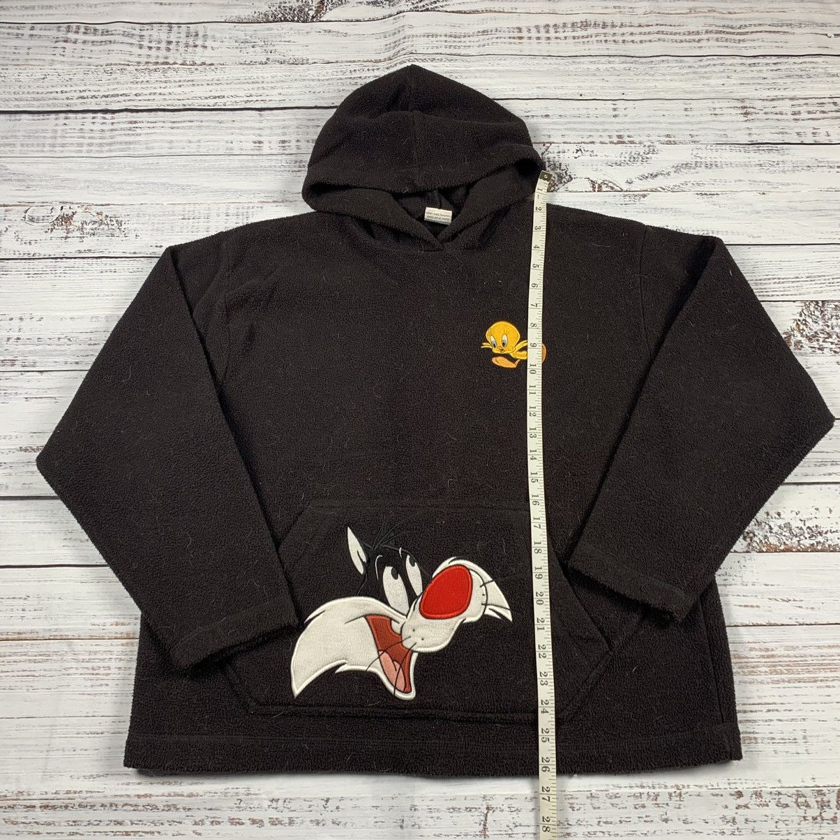 Disney × Vintage × Warner Bros Vintage looney tunes embroidered fleece hoodie sweatshirt Size US M / EU 48-50 / 2 - 2 Thumbnail