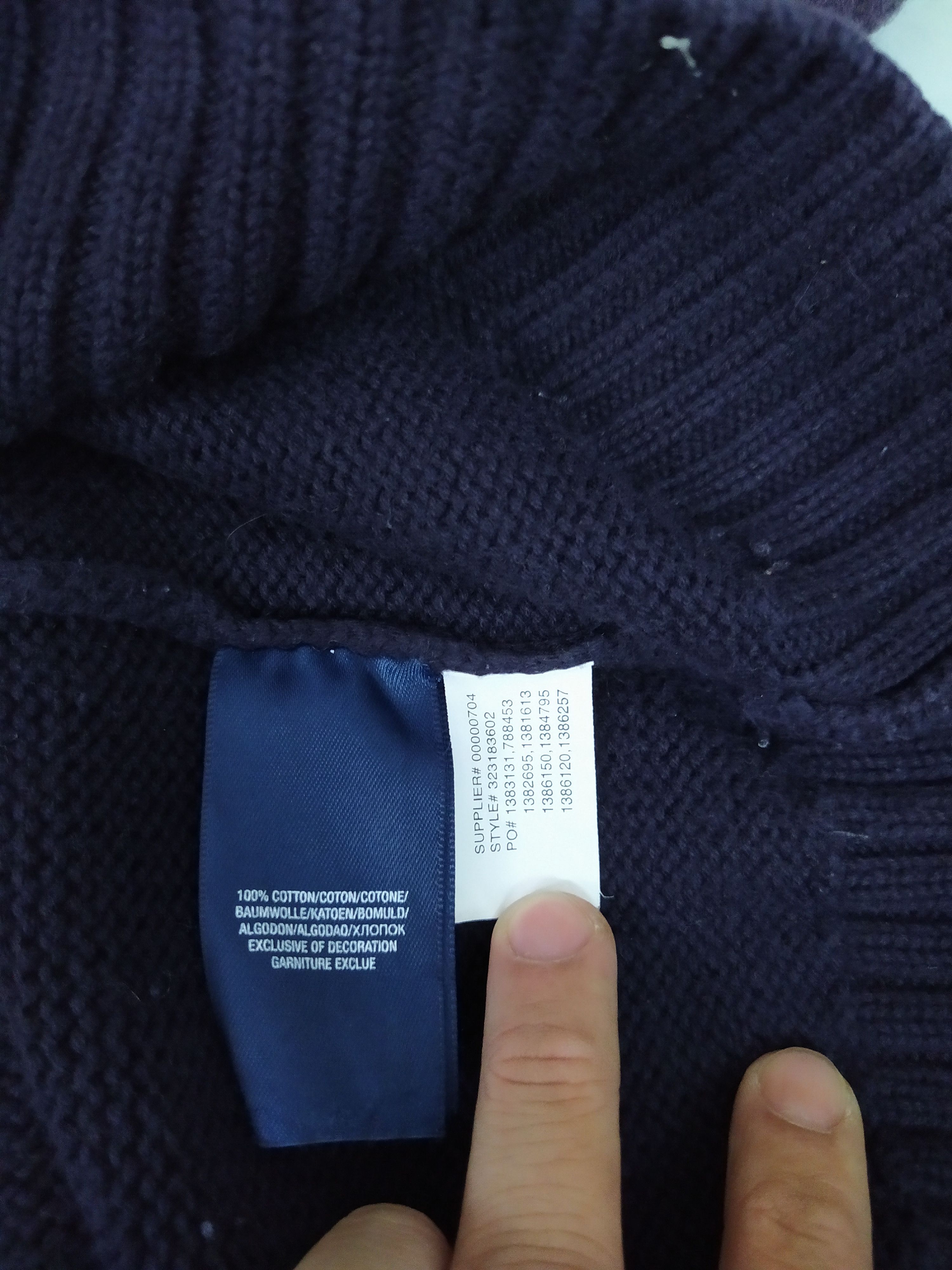 Polo Ralph Lauren × Vintage POLO RALPH LAUREN HOODIE FLAG KNITWEAR (B934) Size US L / EU 52-54 / 3 - 6 Thumbnail