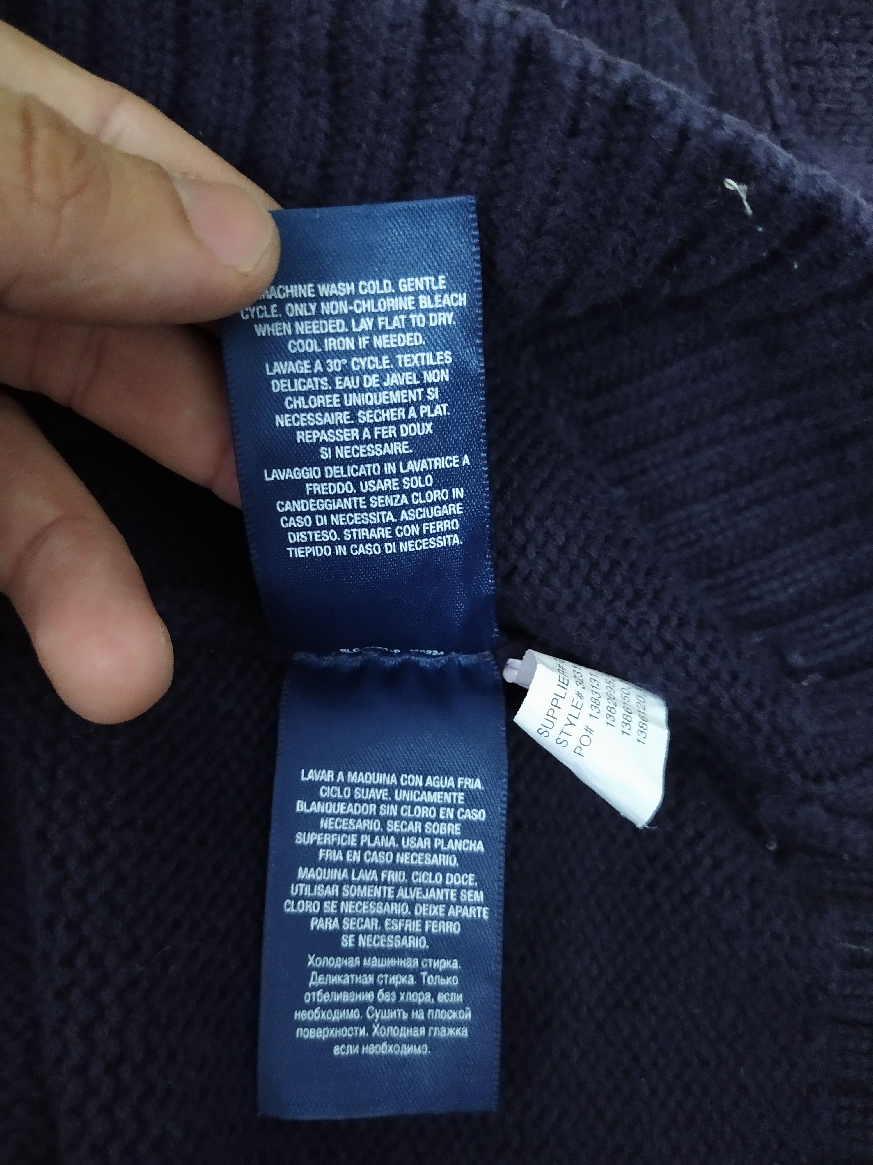 Polo Ralph Lauren × Vintage POLO RALPH LAUREN HOODIE FLAG KNITWEAR (B934) Size US L / EU 52-54 / 3 - 7 Thumbnail
