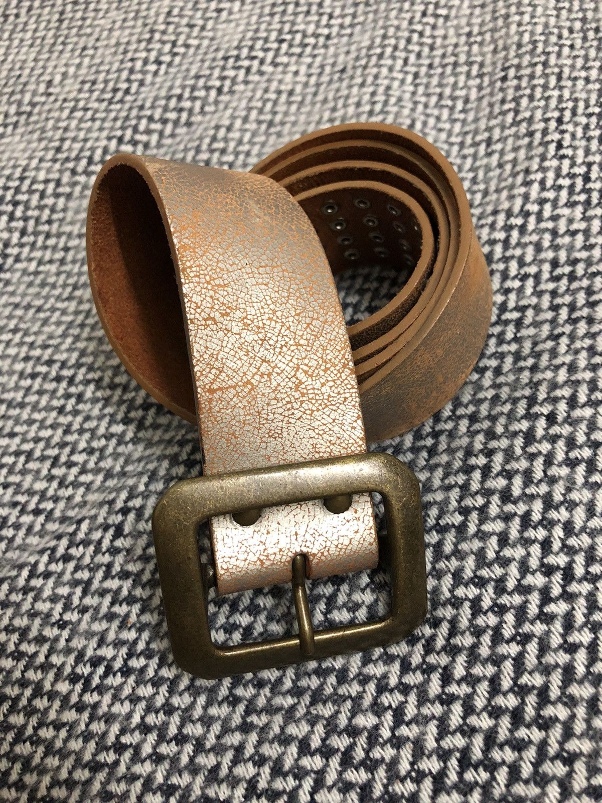 Japanese Brand Rare Life by Earth Music & Ecology Full Leather Belt Size ONE SIZE - 7 Thumbnail