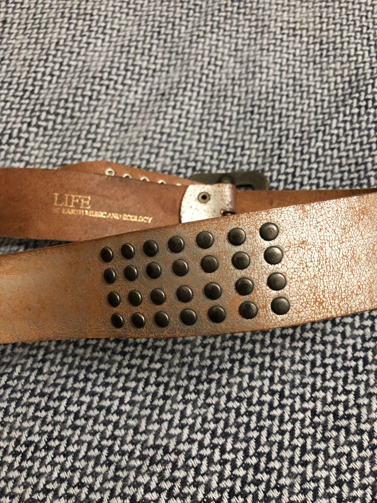 Japanese Brand Rare Life by Earth Music & Ecology Full Leather Belt Size ONE SIZE - 4 Thumbnail