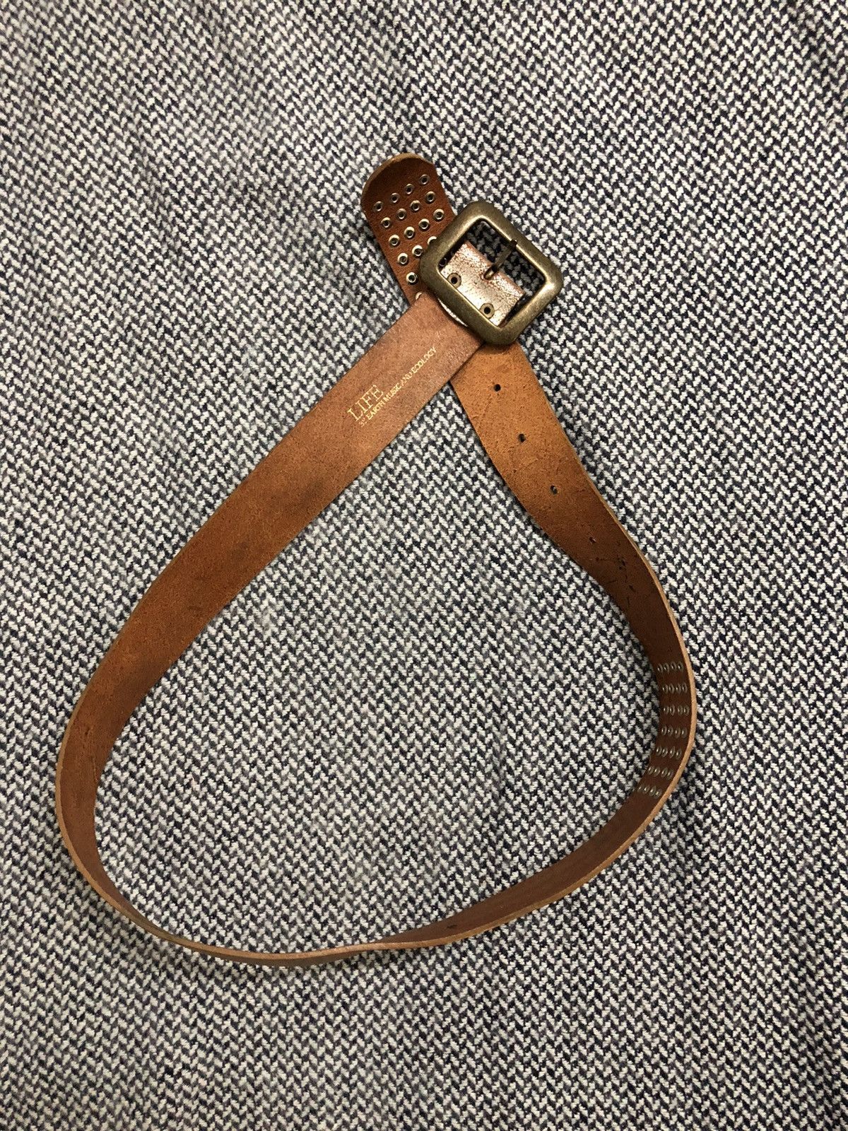 Japanese Brand Rare Life by Earth Music & Ecology Full Leather Belt Size ONE SIZE - 8 Thumbnail