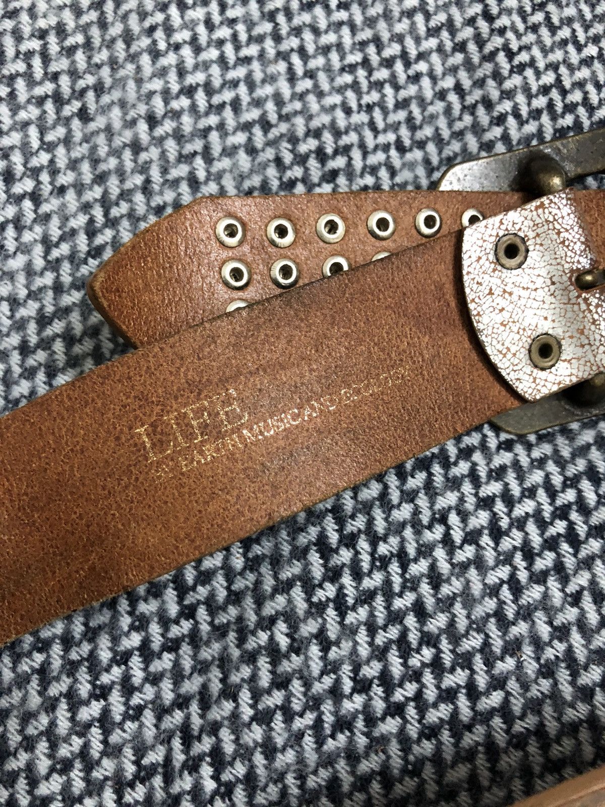 Japanese Brand Rare Life by Earth Music & Ecology Full Leather Belt Size ONE SIZE - 5 Thumbnail