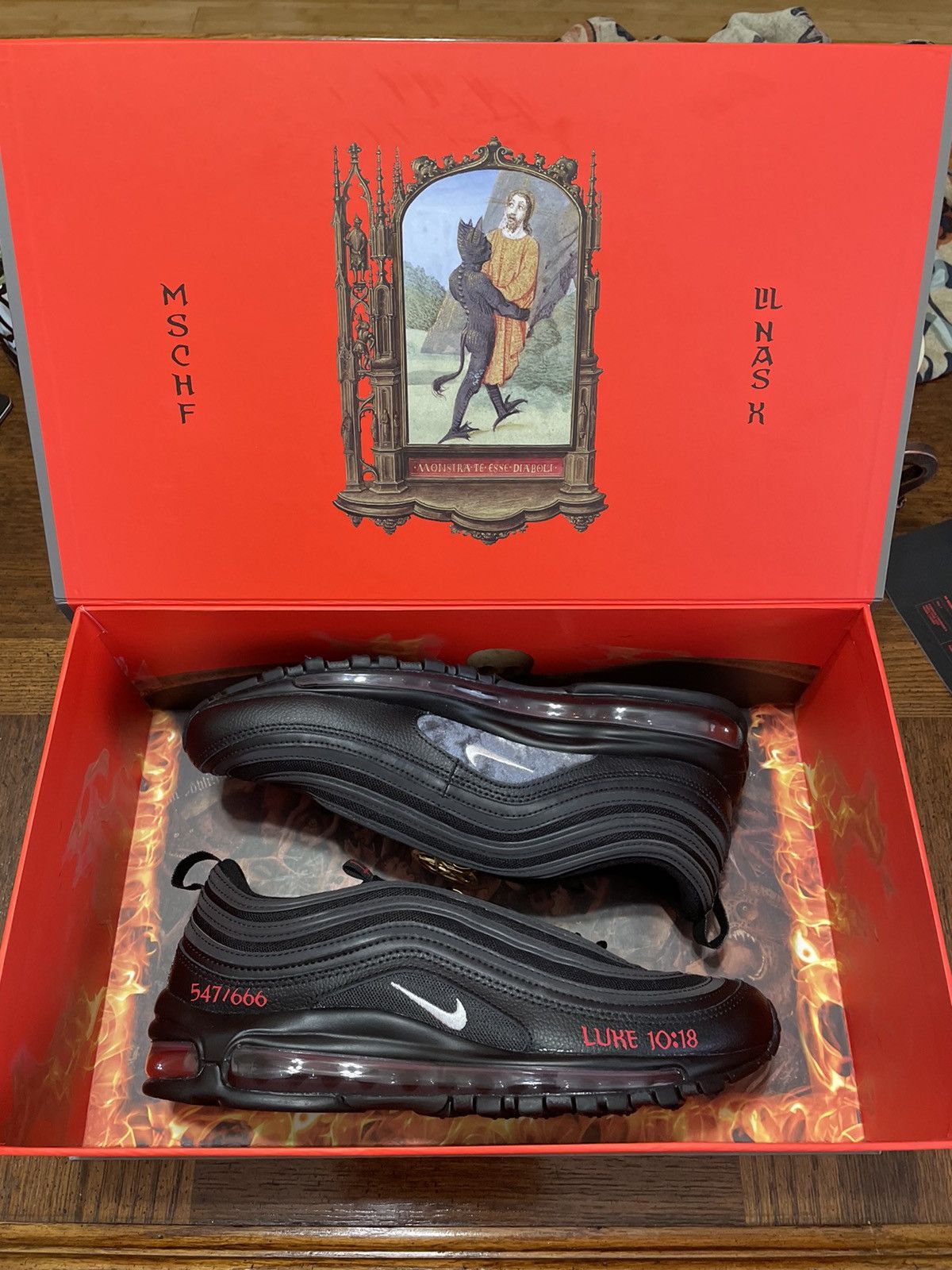 Custom × Nike NIKE AIR MAX 97 LIL NAS X SATAN SHOES | Grailed