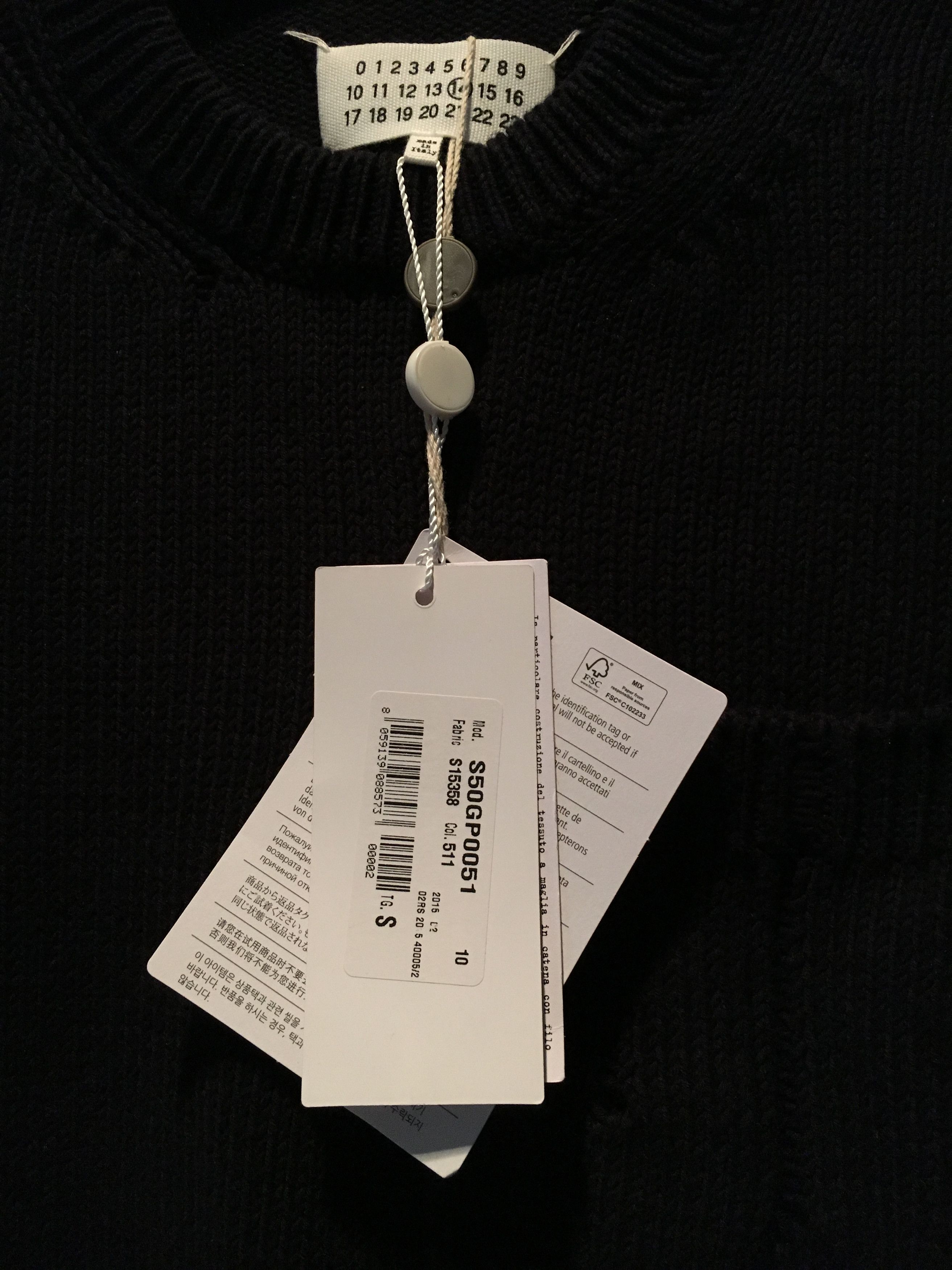 Maison Margiela Distressed Cotton Sweater in Navy Size US S / EU 44-46 / 1 - 7 Thumbnail