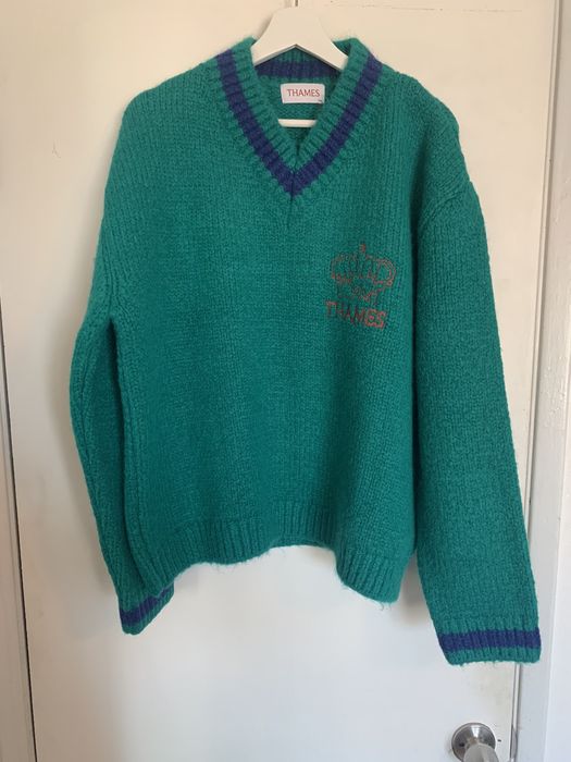 Thames P.G. Mohair Knit turquoise/navy XL | Grailed