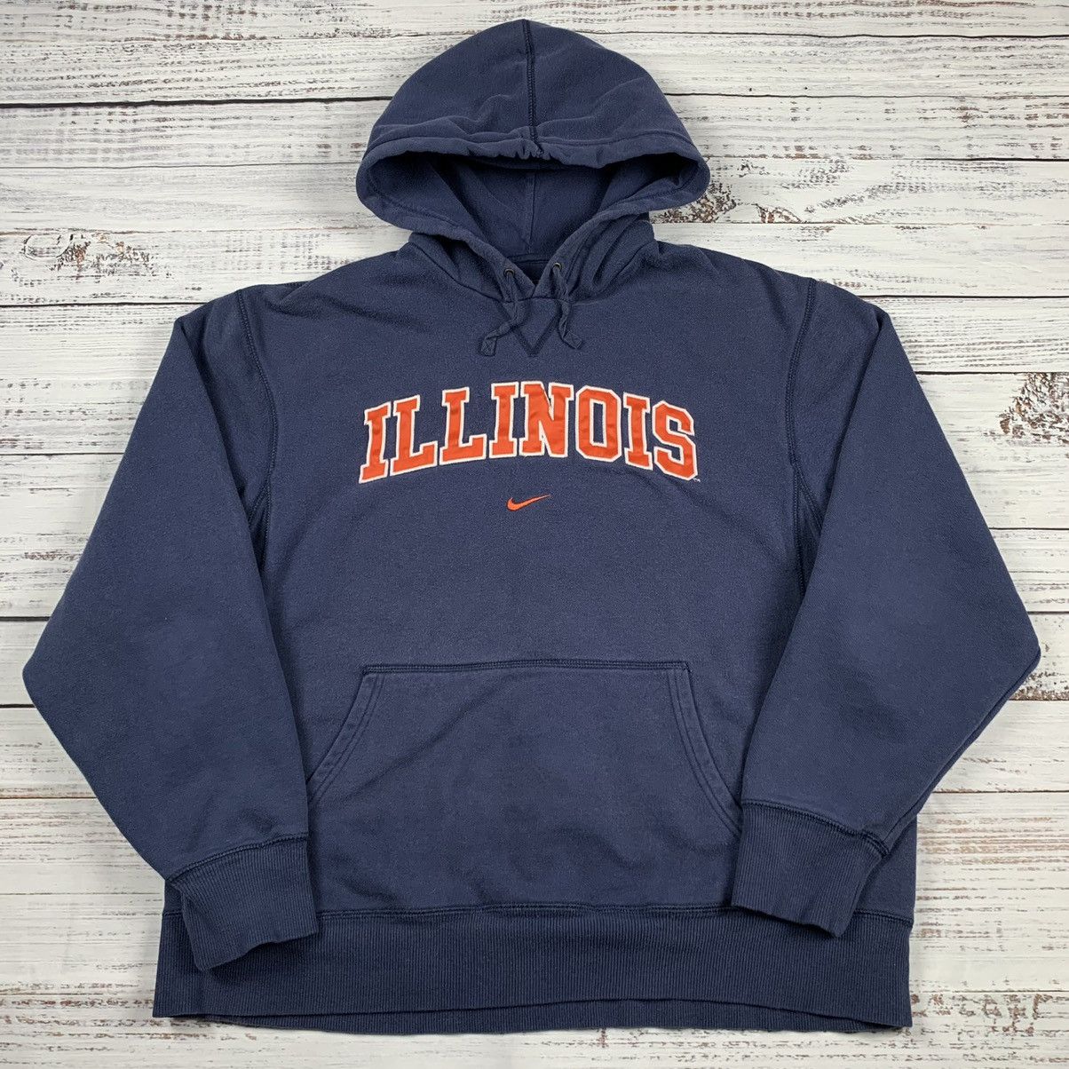 NCAA Vintage Nike center swoosh ncaa Illinois hoodie sweatshirt Size US M / EU 48-50 / 2 - 1 Thumbnail