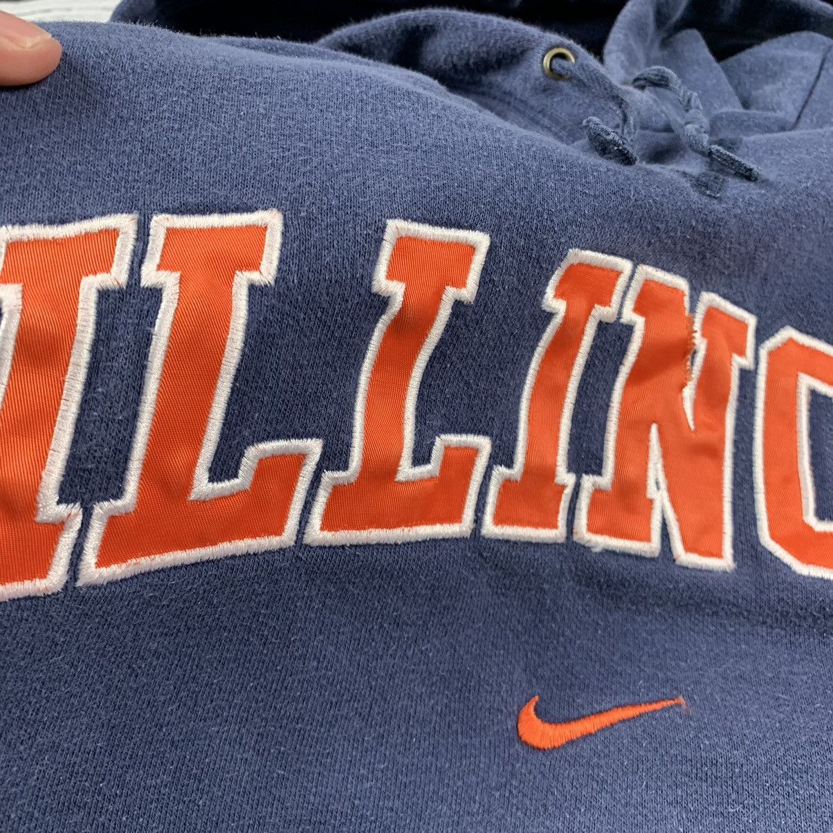 NCAA Vintage Nike center swoosh ncaa Illinois hoodie sweatshirt Size US M / EU 48-50 / 2 - 2 Thumbnail