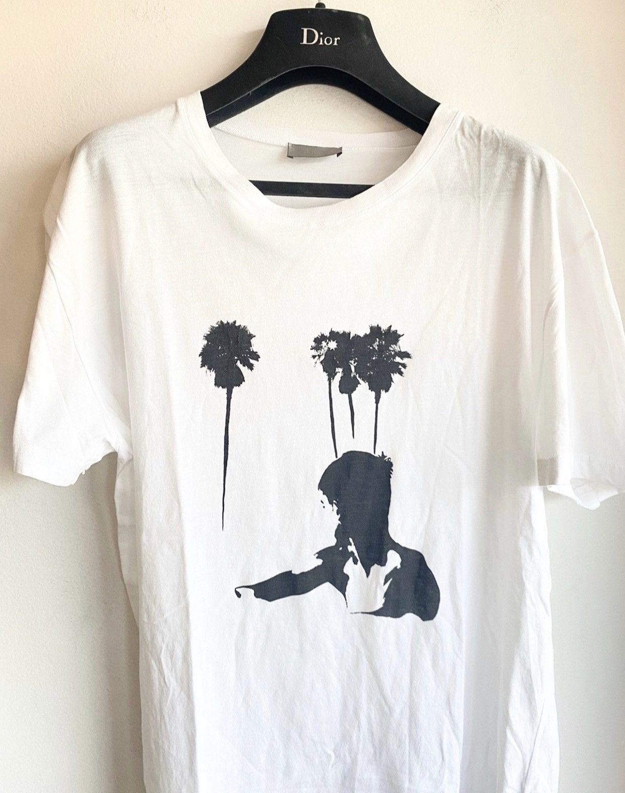 DIOR Homme Rose Printing Short Sleeve Unisex White 733J603I0212