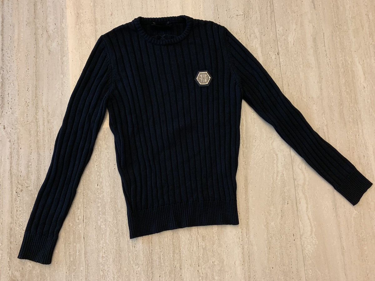 Philipp Plein Leather patchwork metal logo comfortable sweater Size US L / EU 52-54 / 3 - 4 Thumbnail