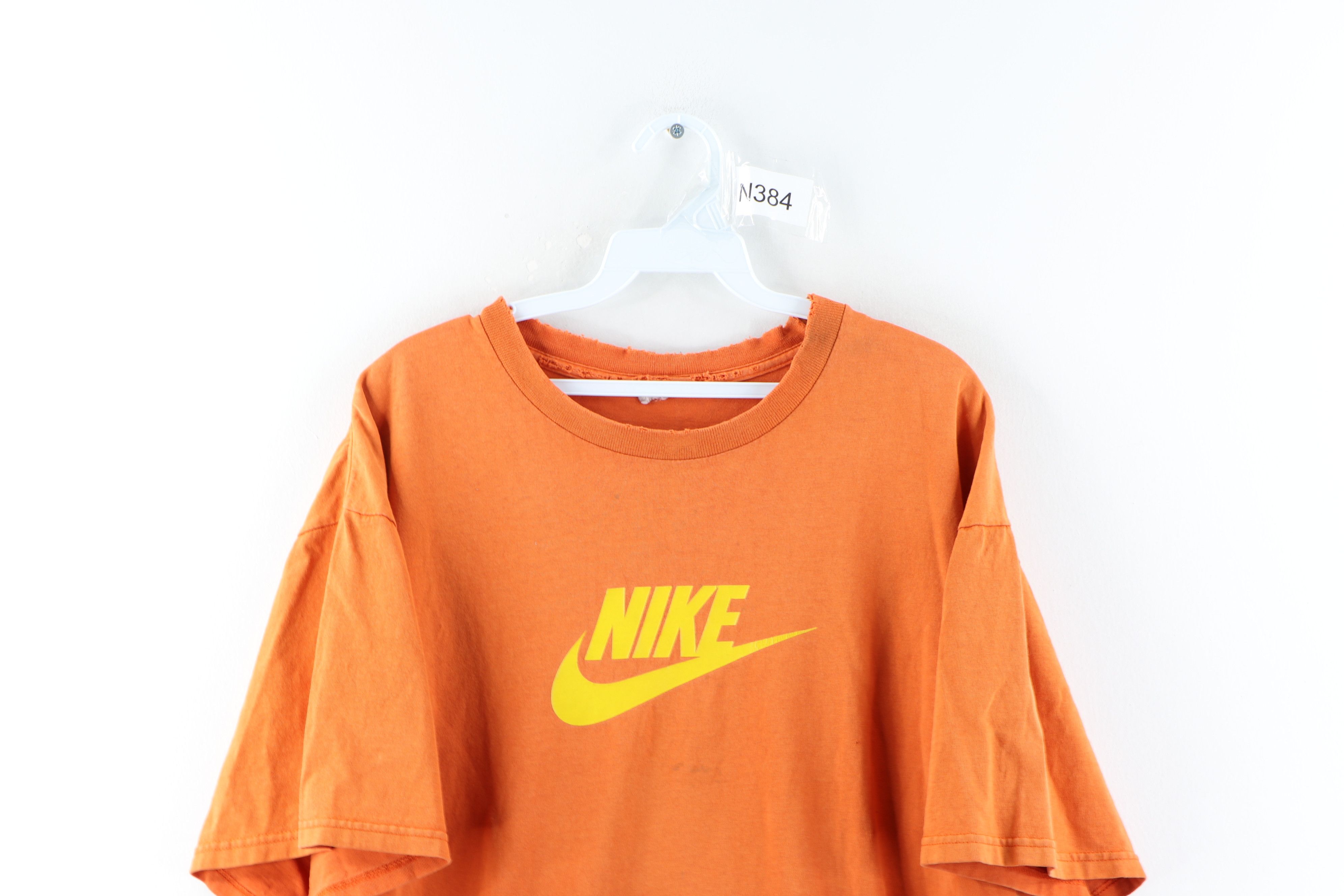 Nike Vintage Nike Travis Scott Spell Out Swoosh Thrashed T-Shirt Size US XL / EU 56 / 4 - 2 Preview