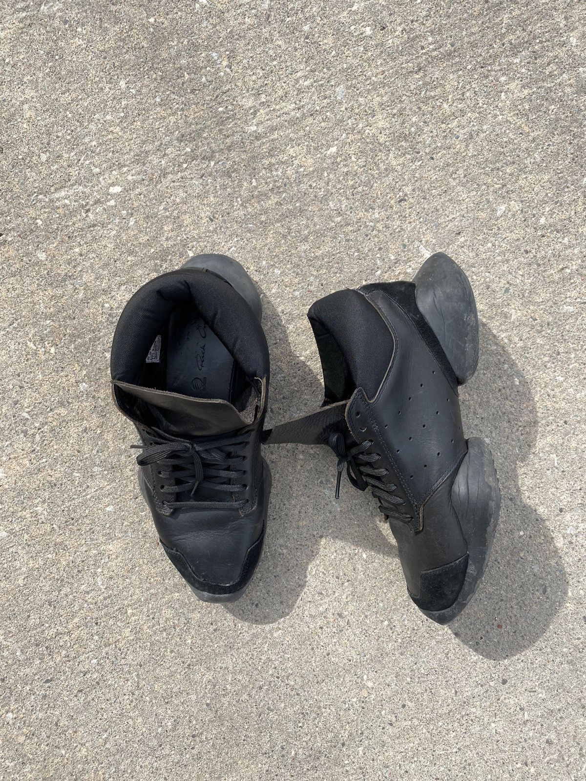Adidas × Rick Owens Rick Owens Adidas Tech Runner Black Size US 8 / EU 41 - 3 Thumbnail