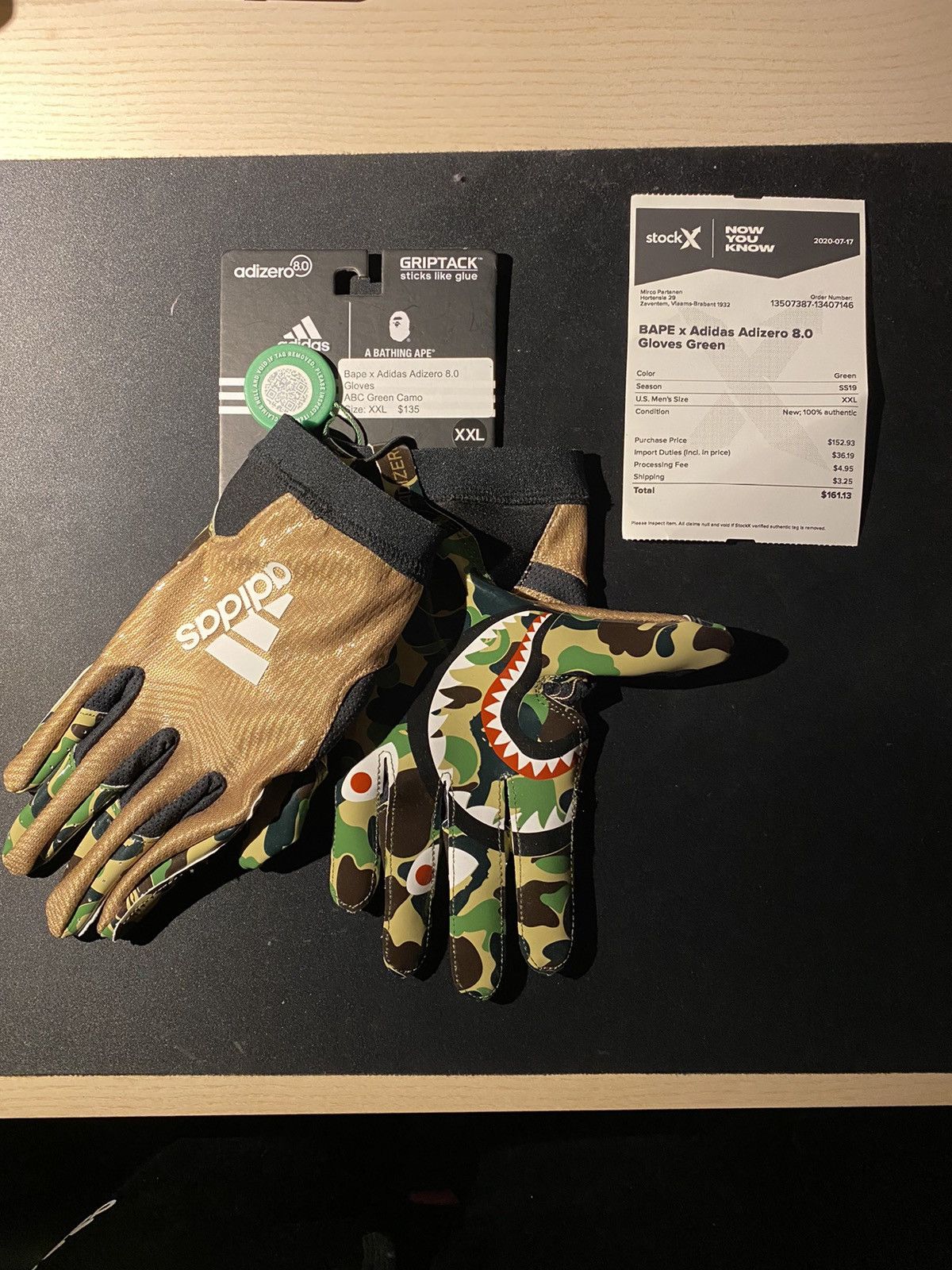 Adidas x bape football cheap gloves