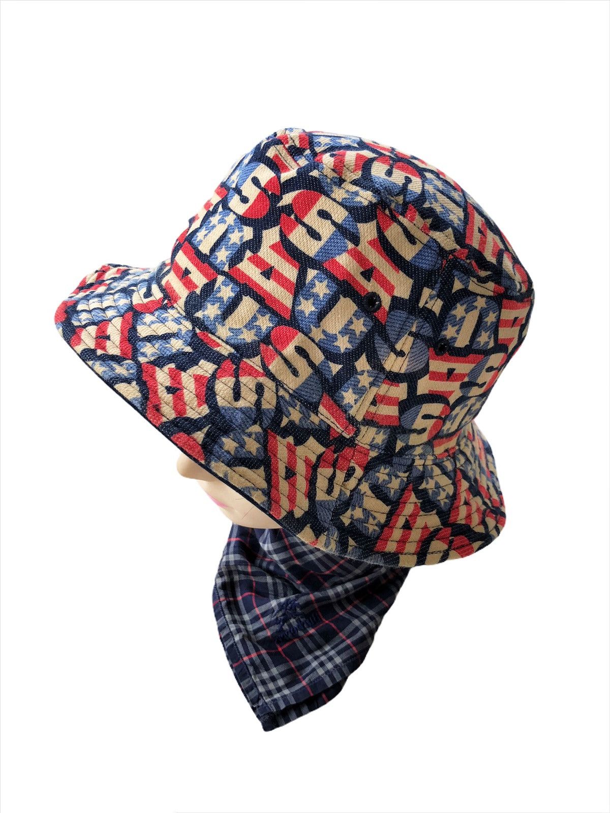 Hysteric Glamour RARE🔥🇺🇸 Flag All Overprinted Union Made Bucket Hat Size ONE SIZE - 2 Thumbnail