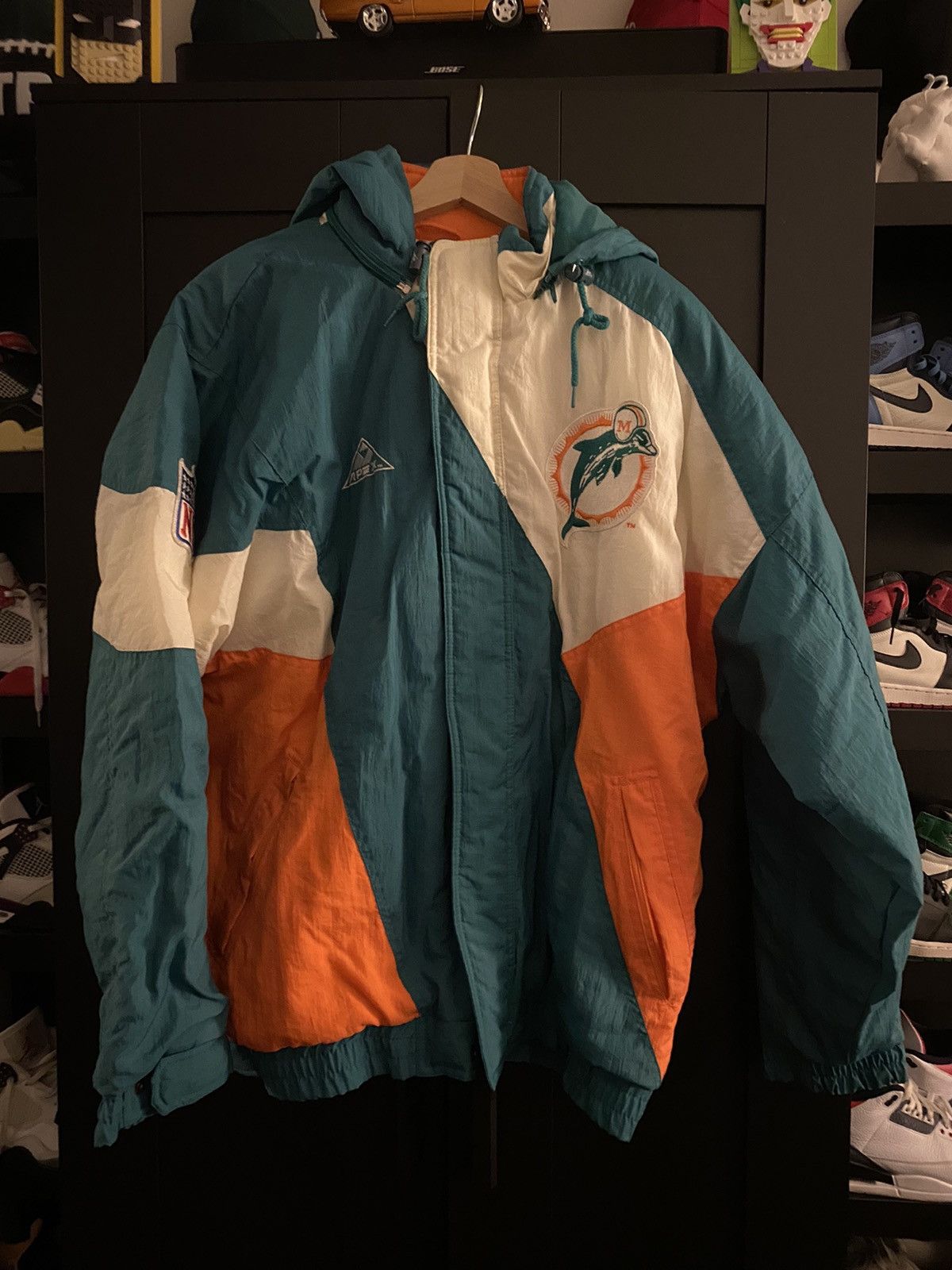 1990's MIAMI DOLPHINS APEX ONE RAIN COAT L