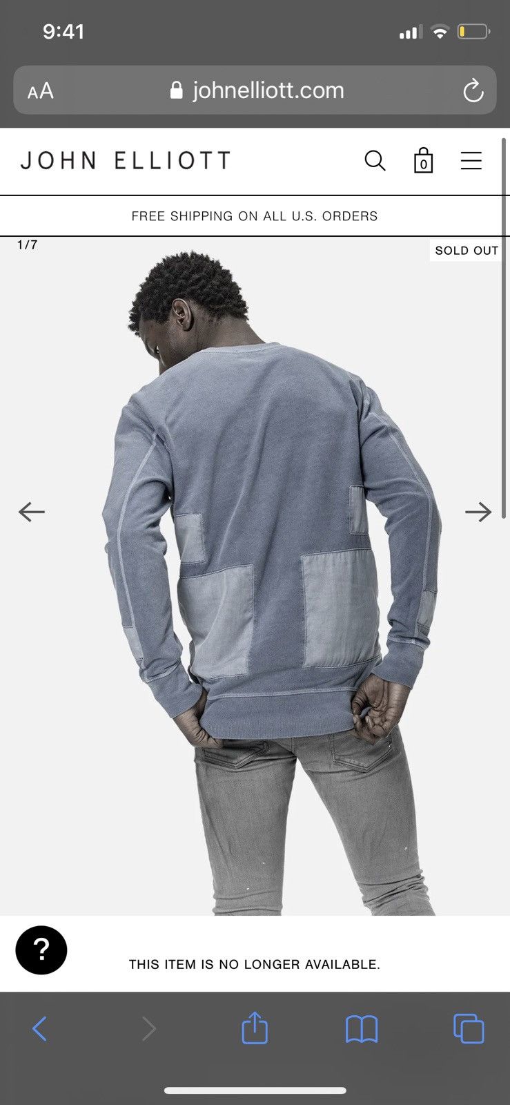 John Elliott Washed Paneled Crewneck Pullover Size US L / EU 52-54 / 3 - 16 Thumbnail