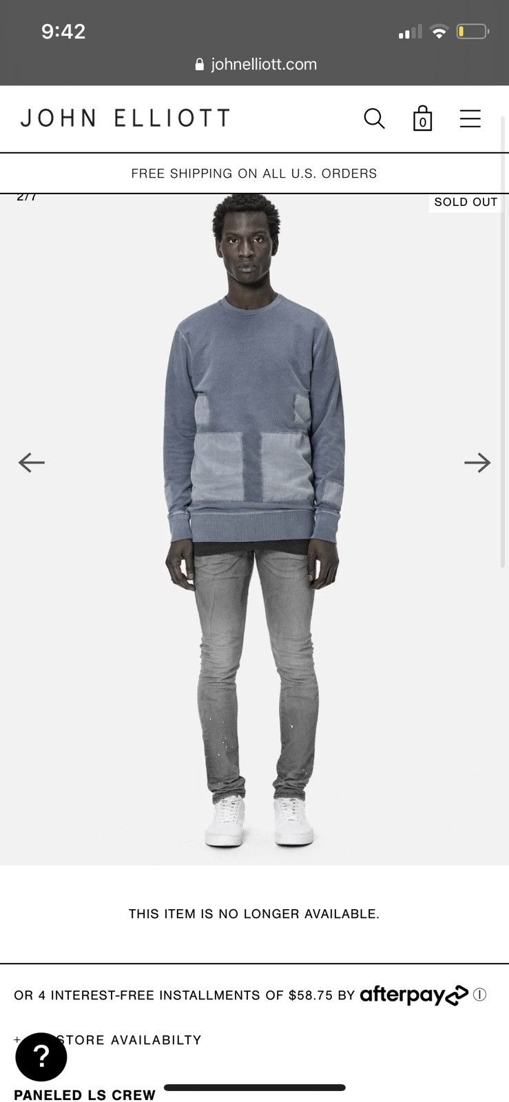 John Elliott Washed Paneled Crewneck Pullover Size US L / EU 52-54 / 3 - 1 Thumbnail