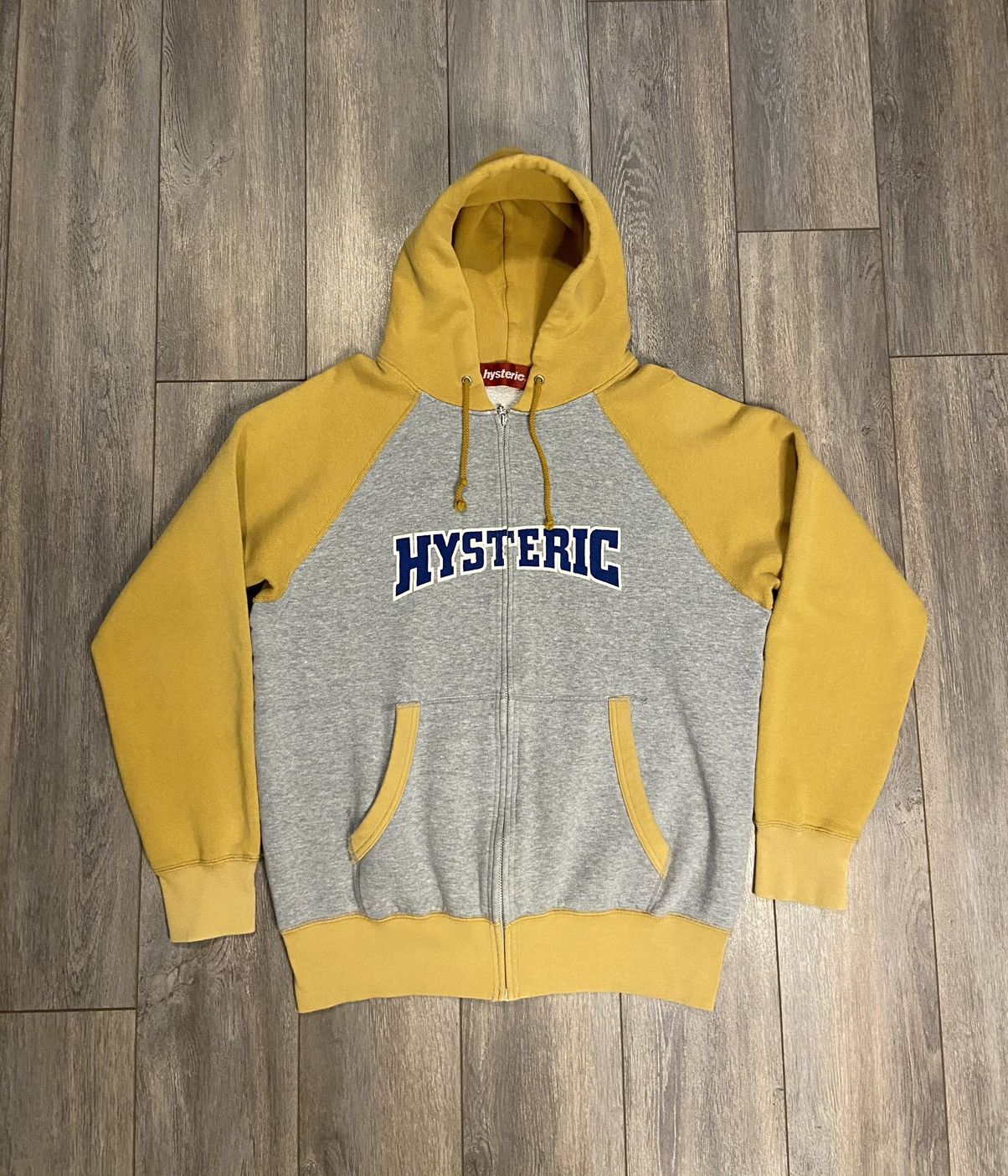 Hysteric Glamour × Vintage Yellow/Grey Zip-up Hoodie | Grailed
