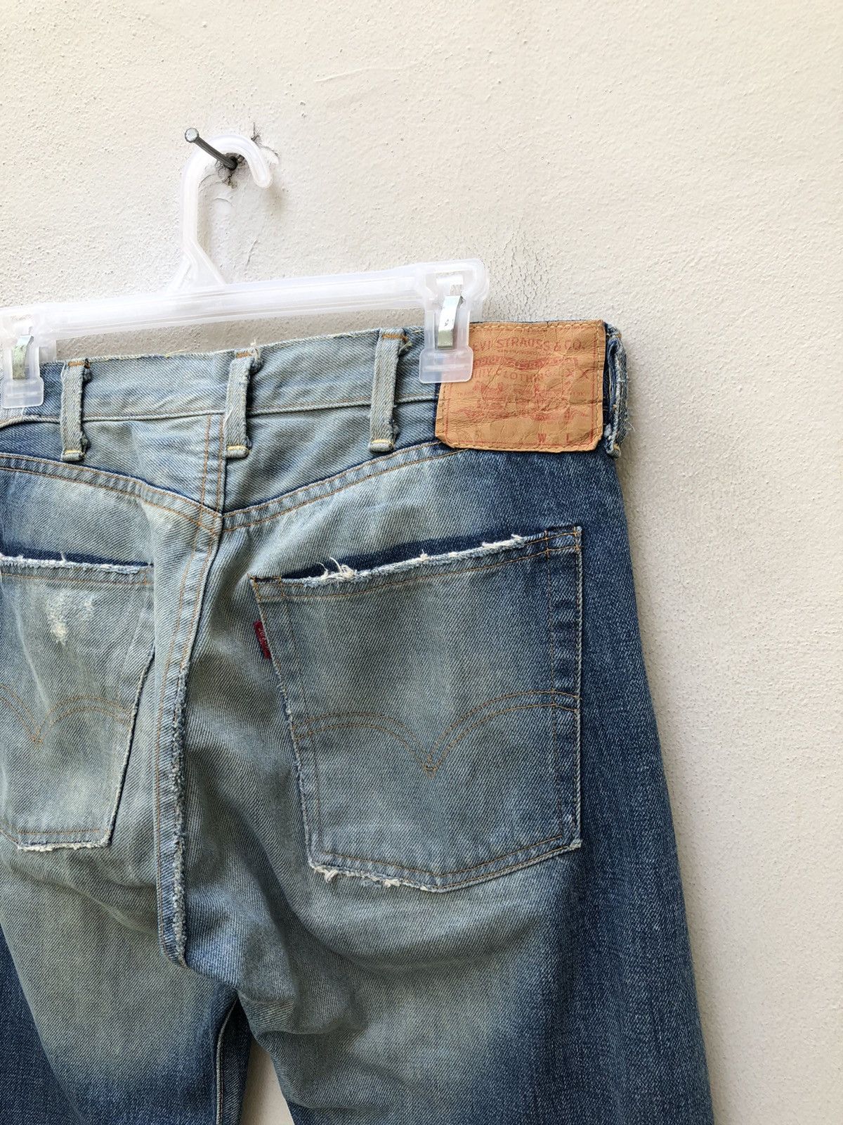Levi's Vintage Clothing 2005 Levi’s E Rips Selvedge Denim Ripped Off Leg Jeans Size US 32 / EU 48 - 20 Thumbnail
