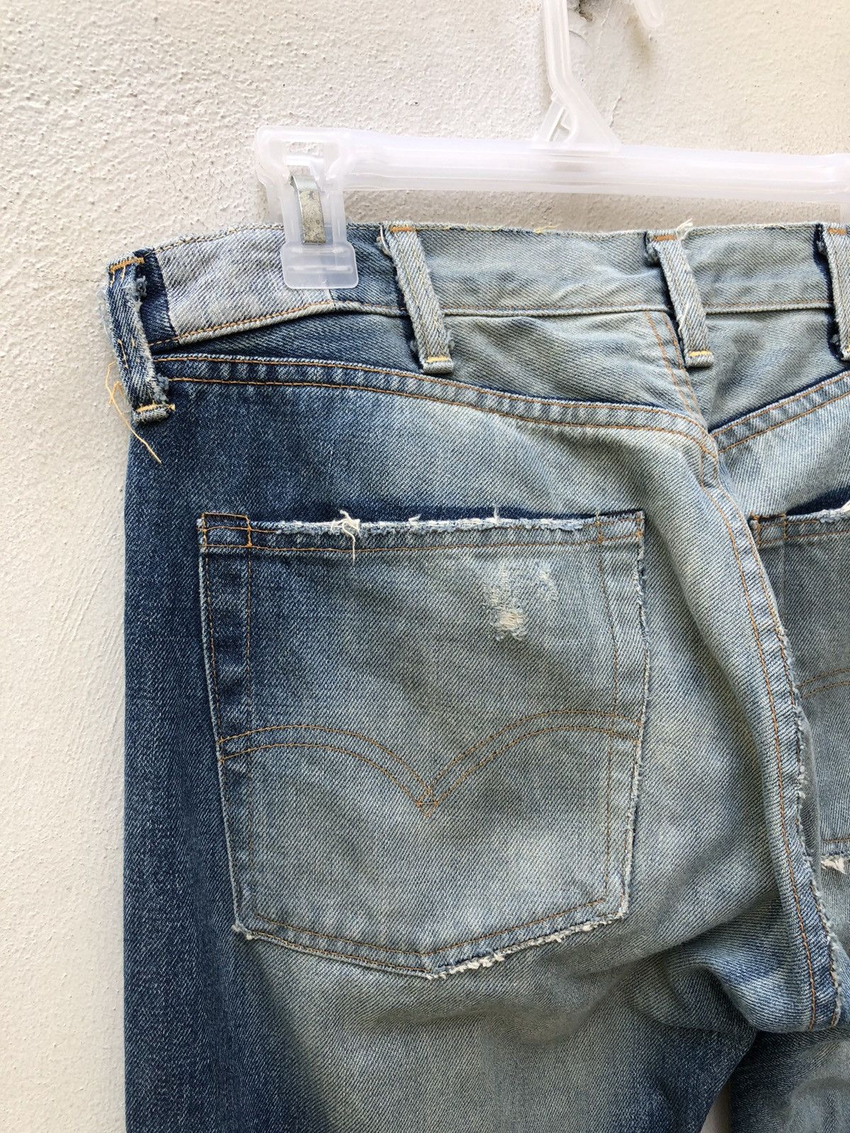 Levi's Vintage Clothing 2005 Levi’s E Rips Selvedge Denim Ripped Off Leg Jeans Size US 32 / EU 48 - 17 Thumbnail
