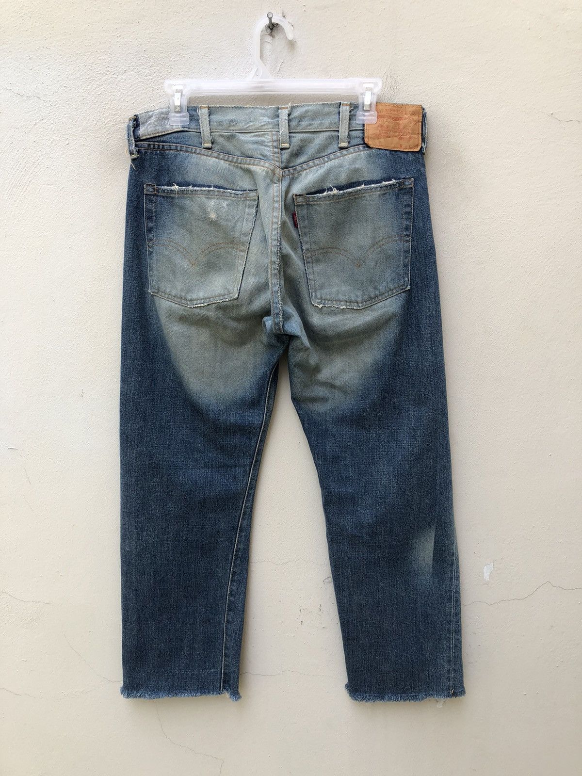 Levi's Vintage Clothing 2005 Levi’s E Rips Selvedge Denim Ripped Off Leg Jeans Size US 32 / EU 48 - 16 Thumbnail