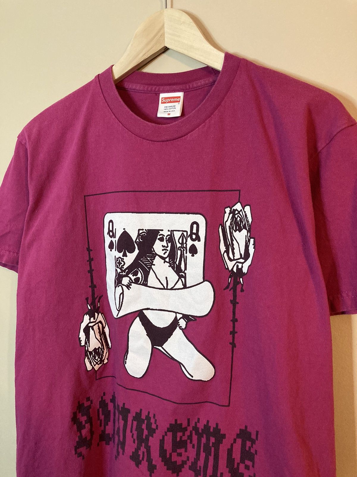 Supreme FW19 Supreme Queen Tee T-Shirt Magenta Used M | Grailed