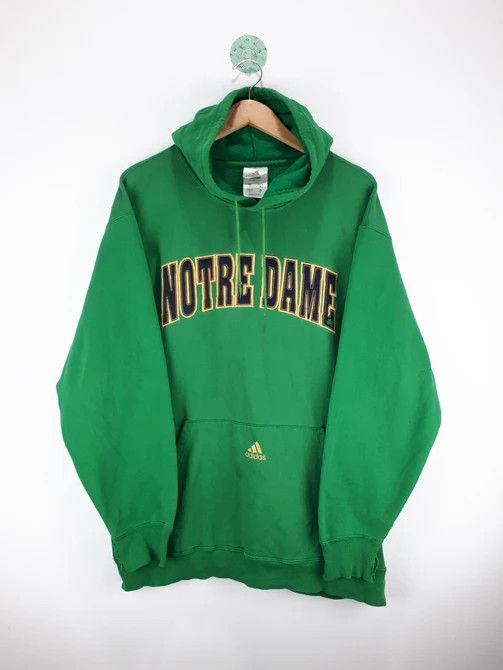 Adidas × Vintage Adidas Notre Dame Mini Center Logo Embroidered Hoodie Size US M / EU 48-50 / 2 - 1 Thumbnail