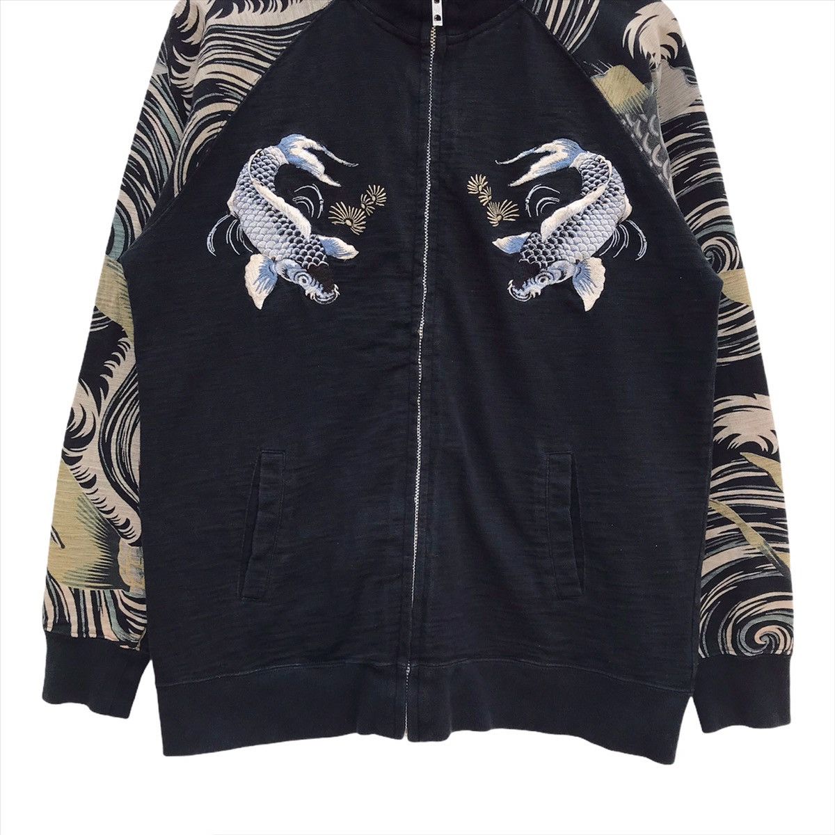 Japanese Brand Vintage Japanese Domestic sukajan koi fish embroidery Size US M / EU 48-50 / 2 - 4 Thumbnail