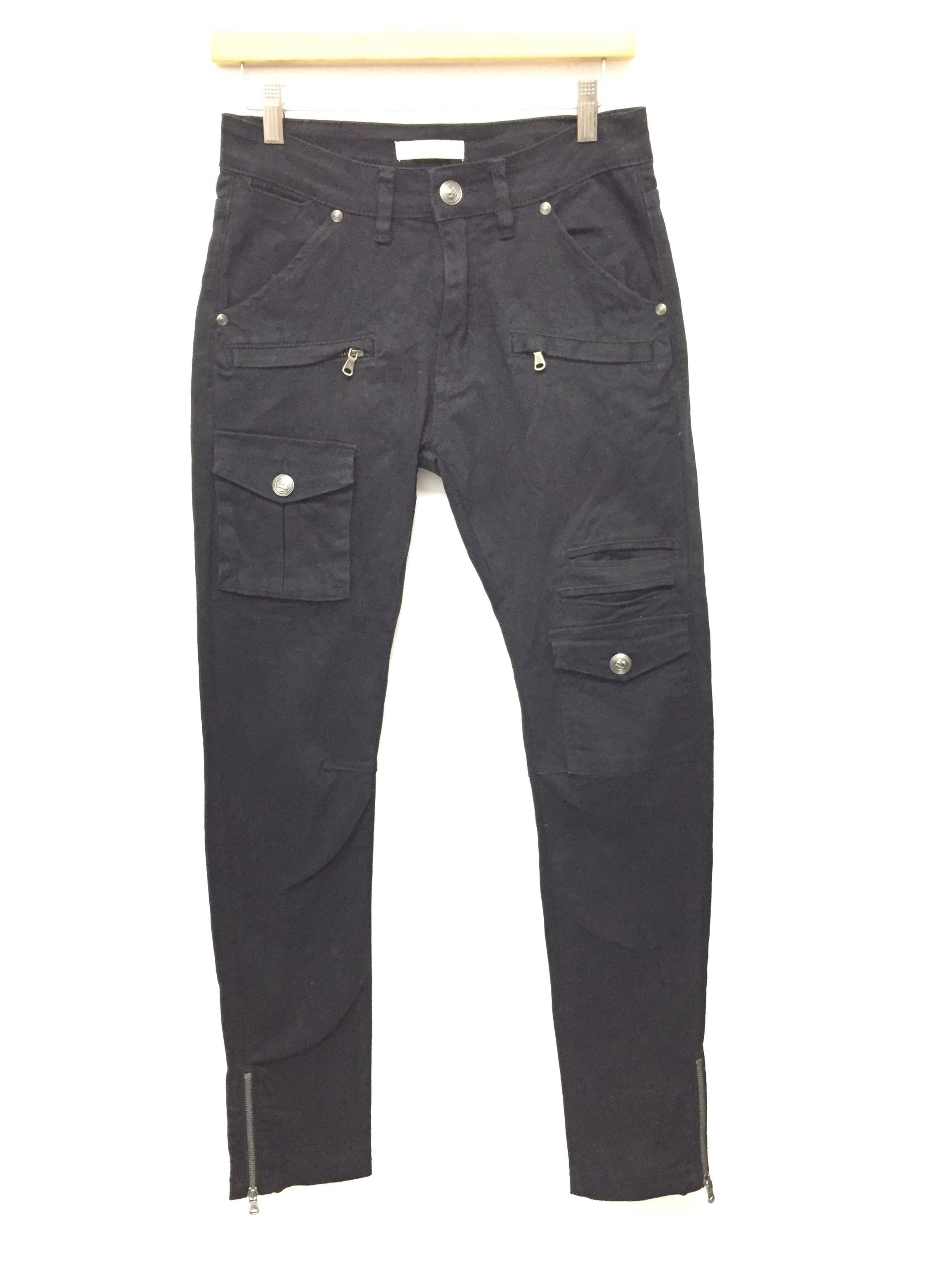 Balmain BALMAIN Bush Flap Multipocket Rider slim Ankle Zipper denim Size US 29 - 2 Thumbnail