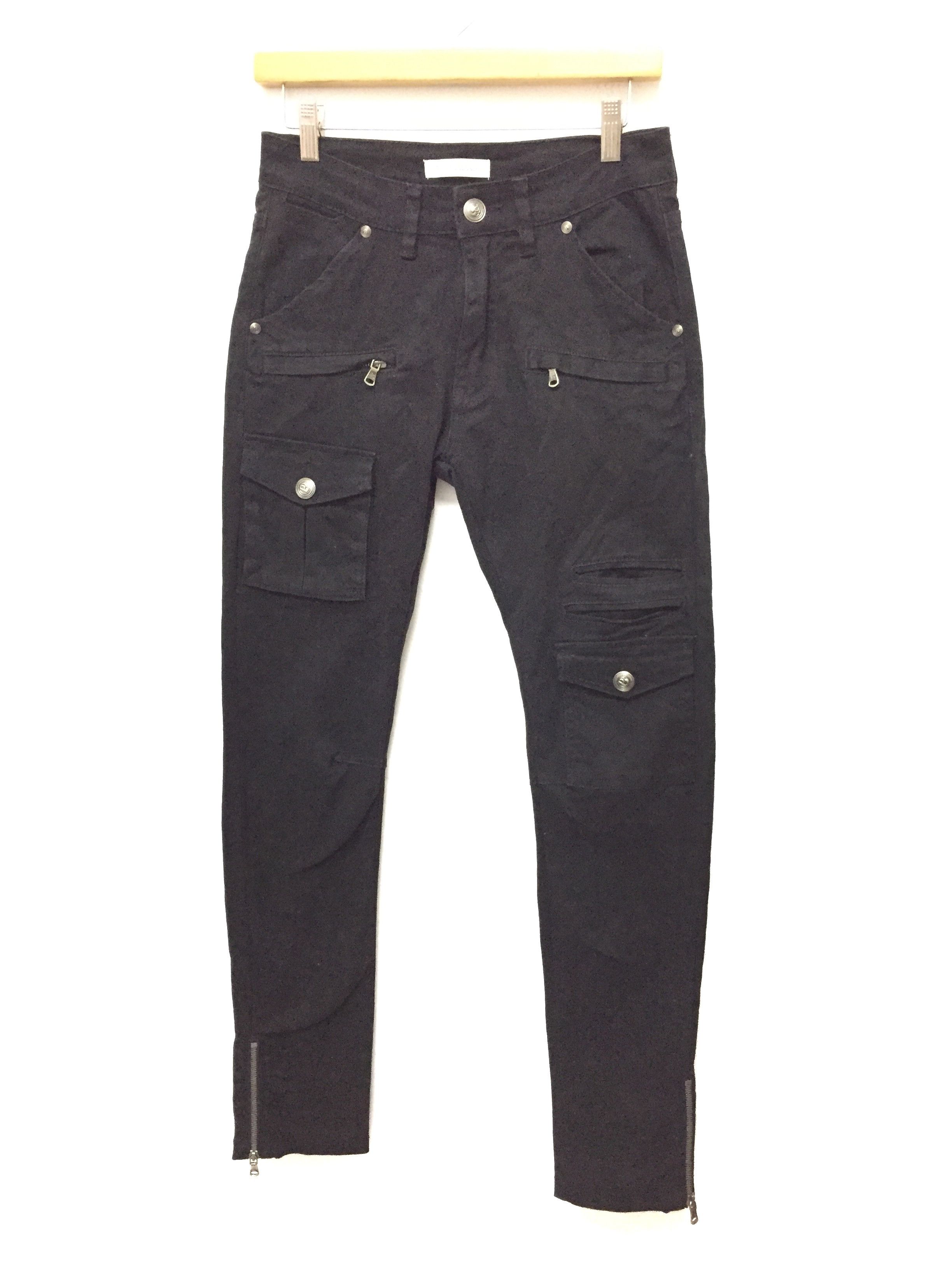 Balmain BALMAIN Bush Flap Multipocket Rider slim Ankle Zipper denim Size US 29 - 1 Thumbnail