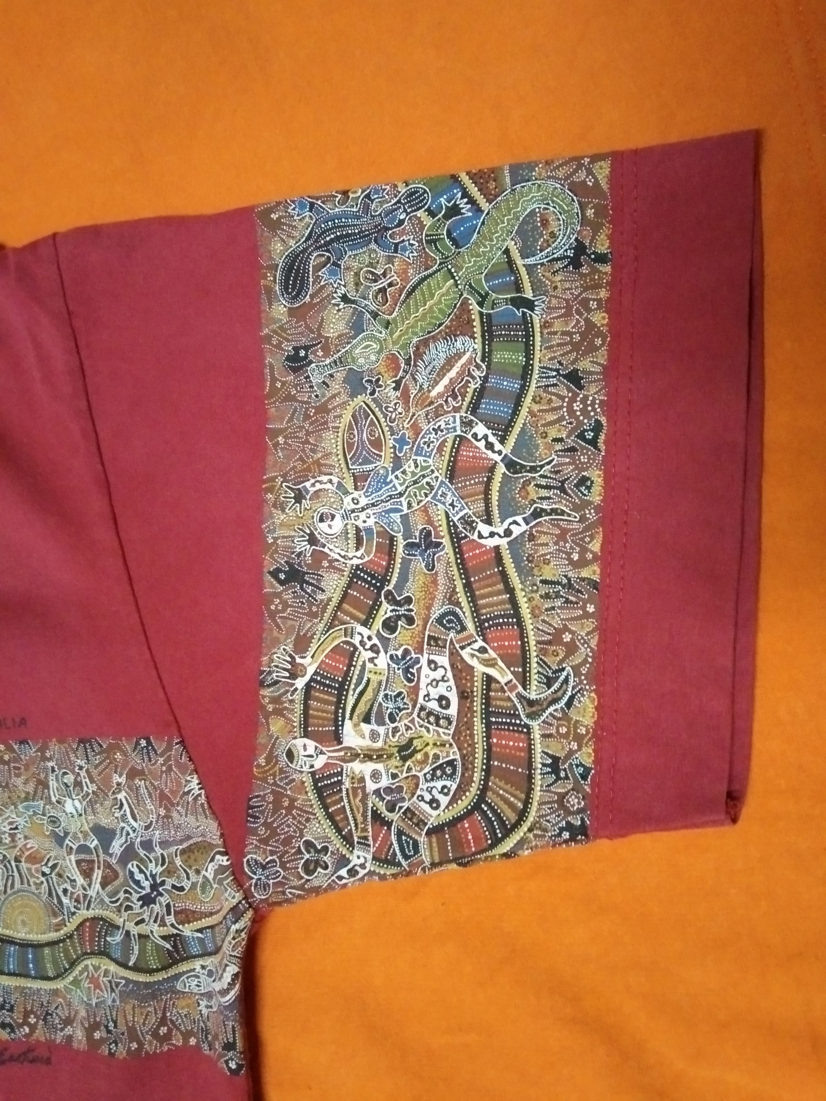 Native Vintage 90's Art T Shirt Rainbow Serpent by Danny Eastwood Size US L / EU 52-54 / 3 - 4 Thumbnail