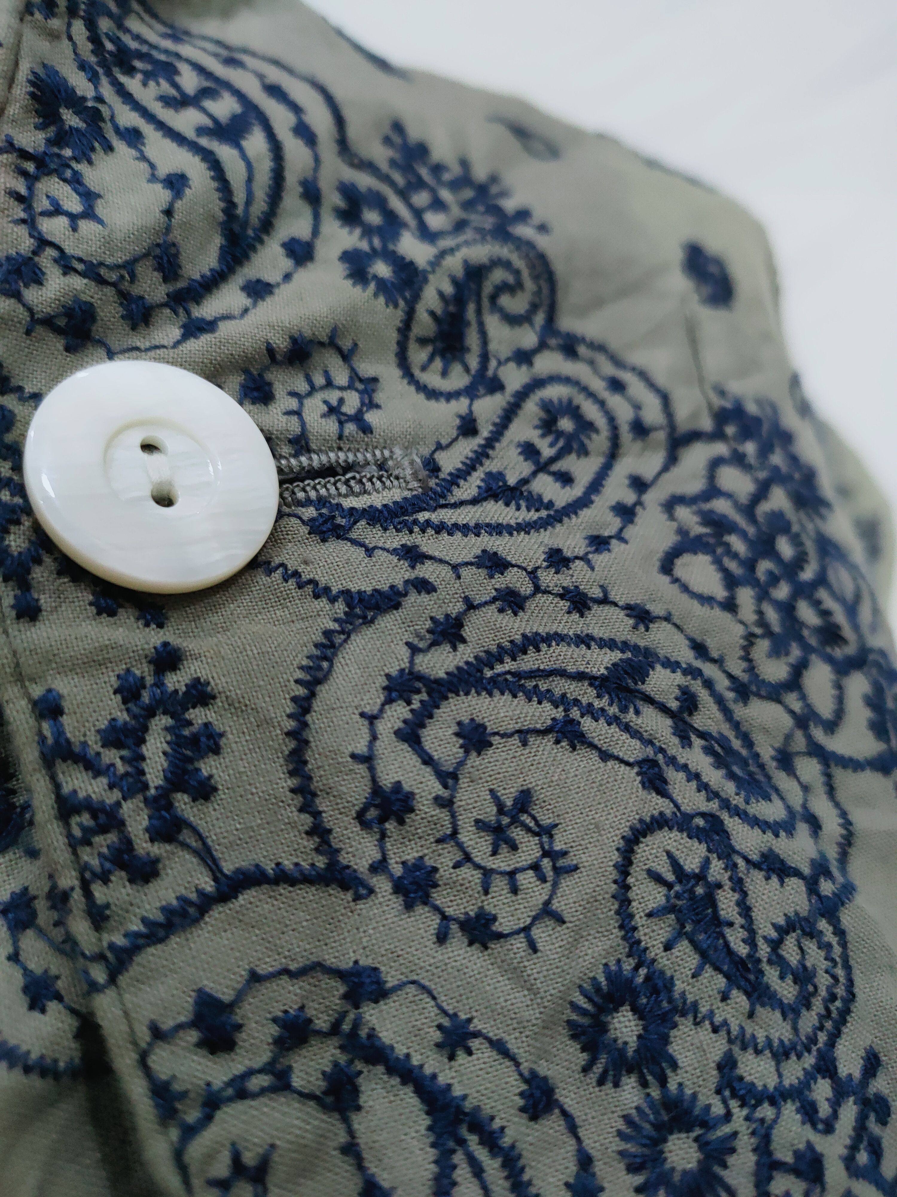 Easy Earl Life EMBROIDERED PAISLEY PATTERN COAT JACKET Size 38S - 4 Thumbnail