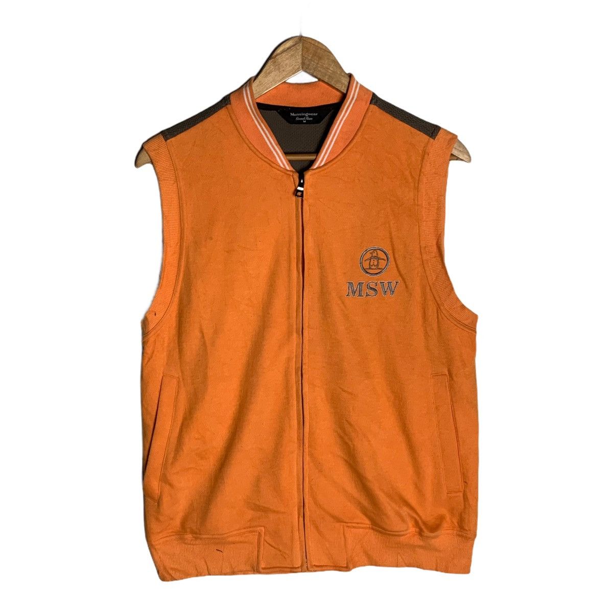 Munsingwear grand slam sleeveless men zipper jacket