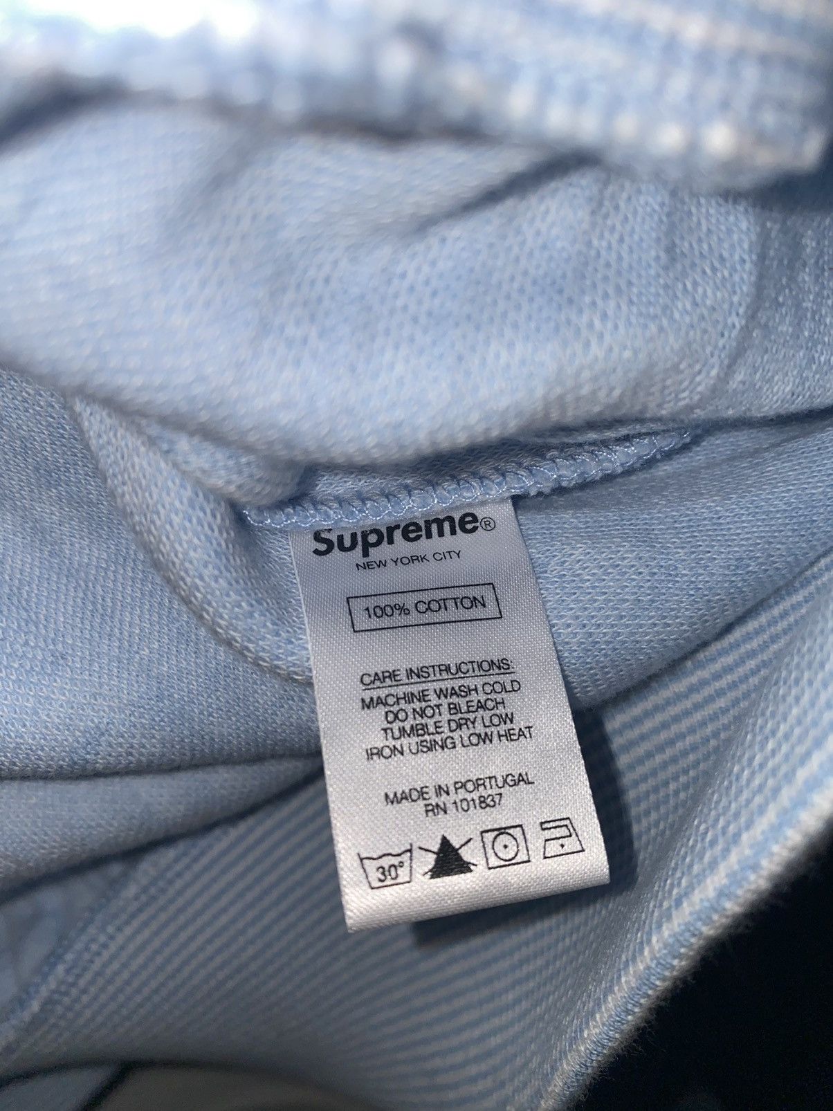 Supreme Textured Stripe Crewneck Light Blue