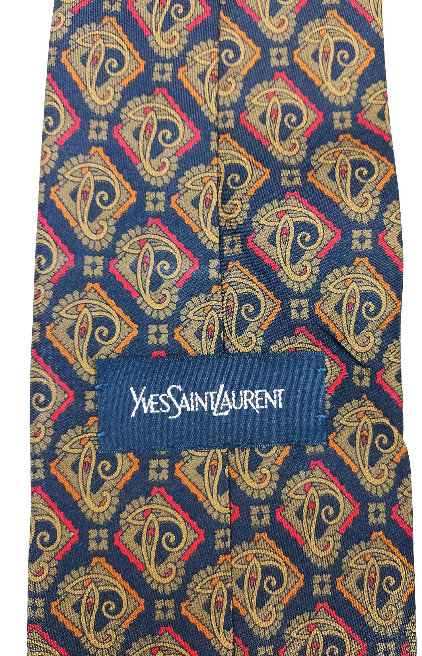 Yves Saint Laurent Yves Saint Laurent Paisley Design Mens Fashion Style Size ONE SIZE - 4 Thumbnail