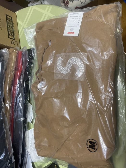 Supreme Supreme Swarovski S Logo Hooded Sweatshirt Brown | Grailed