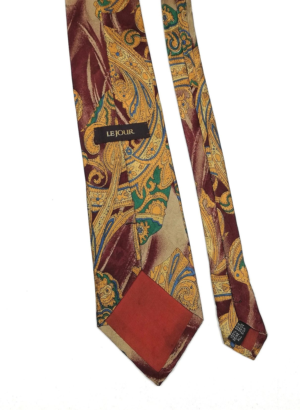 Japanese Brand Vintage Lejour Paisley's Necktie For Mens Fashion Style Size ONE SIZE - 7 Thumbnail