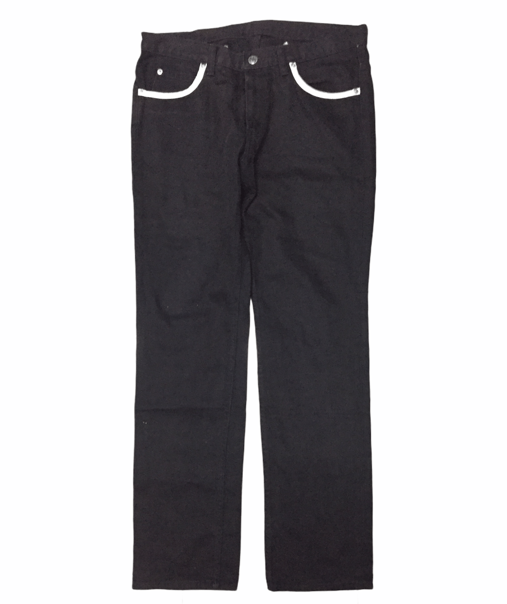 image of VTG King Mob Japanese Punk Black Leather Trim Pants, Men's (Size 31)