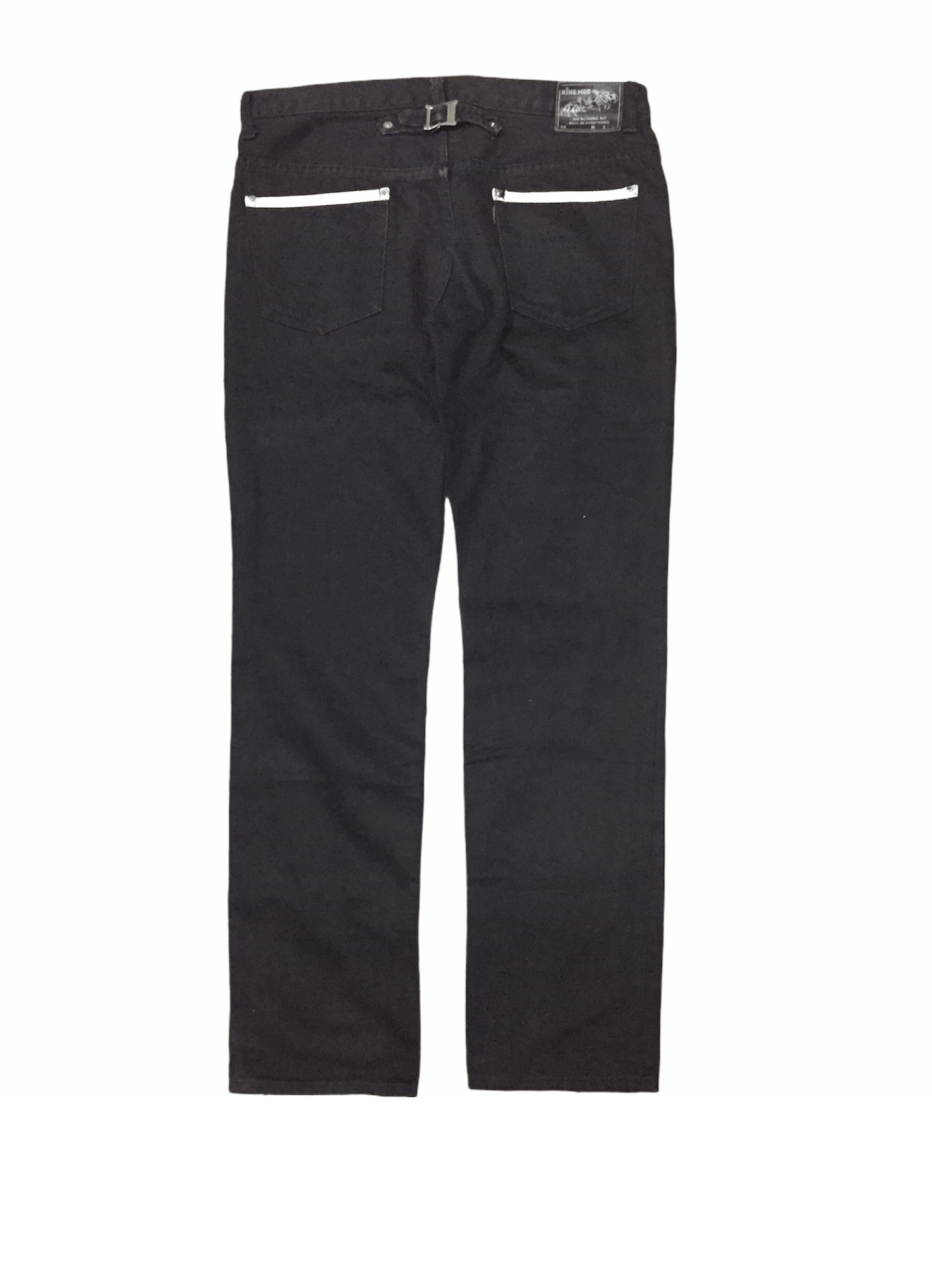 Jun Takahashi Vtg KING MOB Japanese punk black leather trim pants Size US 31 - 5 Thumbnail