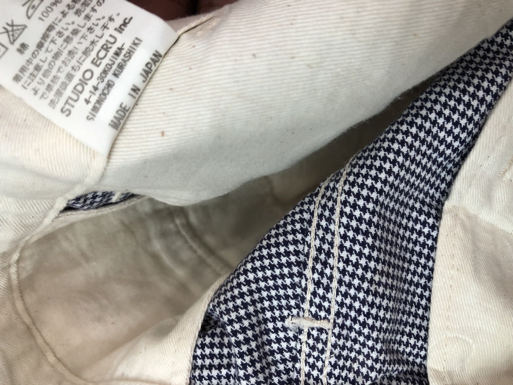 FOB Factory Fob Factory Made in Japan Houndstooth printed Pant Size US 31 - 10 Thumbnail